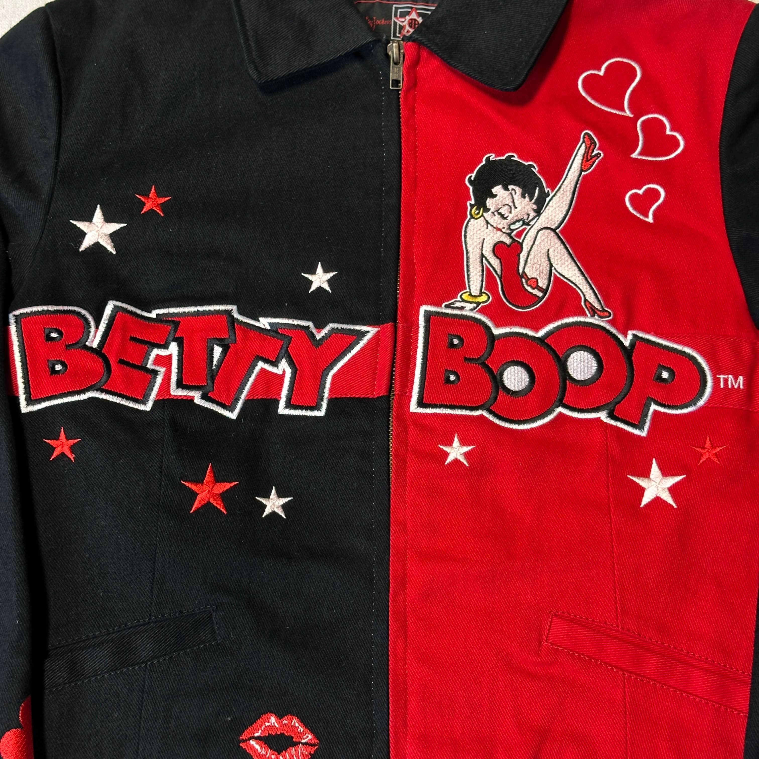 Vintage JH Design Betty Boop Embroidered Two-Tone Jacket Size M