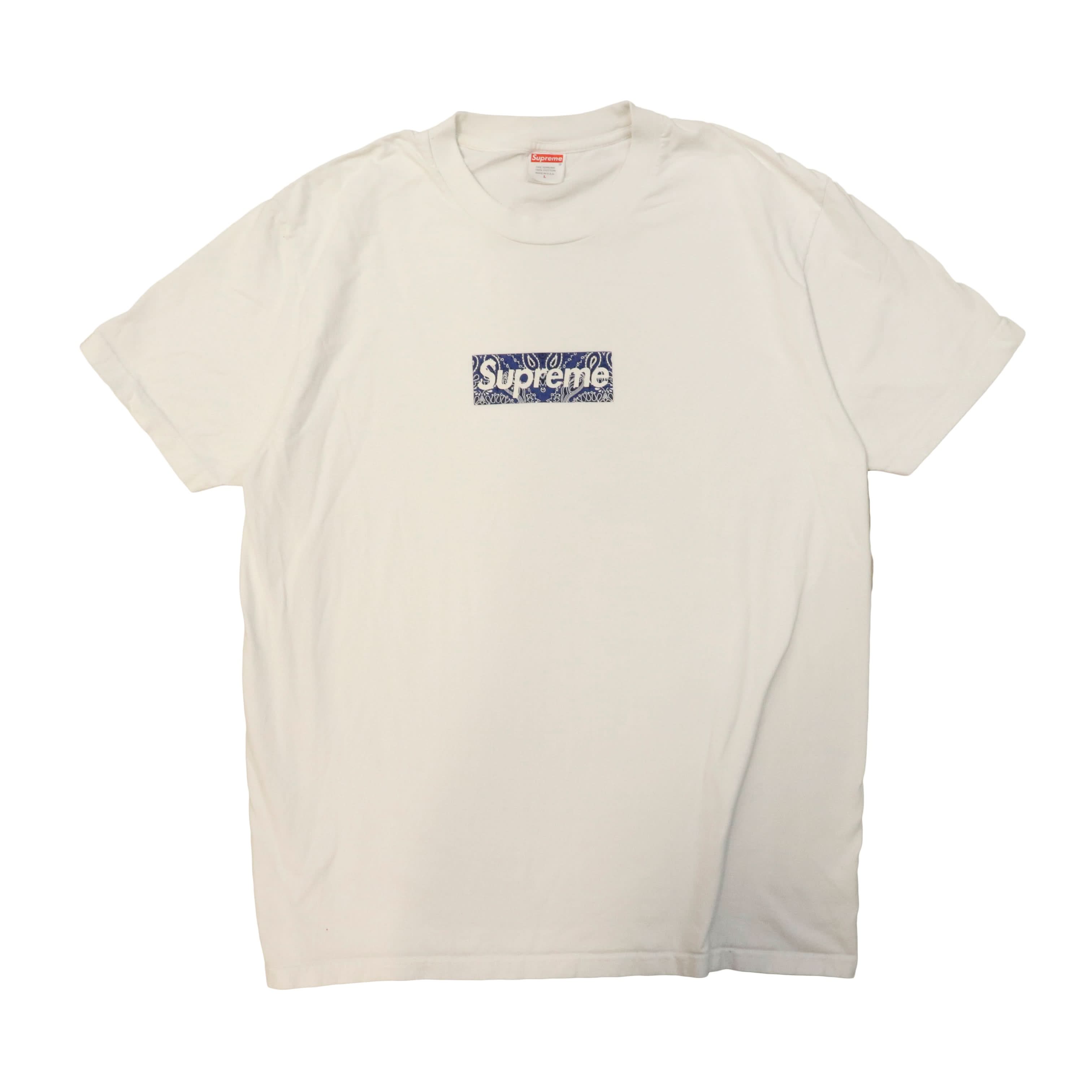 Vintage Supreme Blue Bandana Box Logo T-Shirt Size L – FAIF.COM