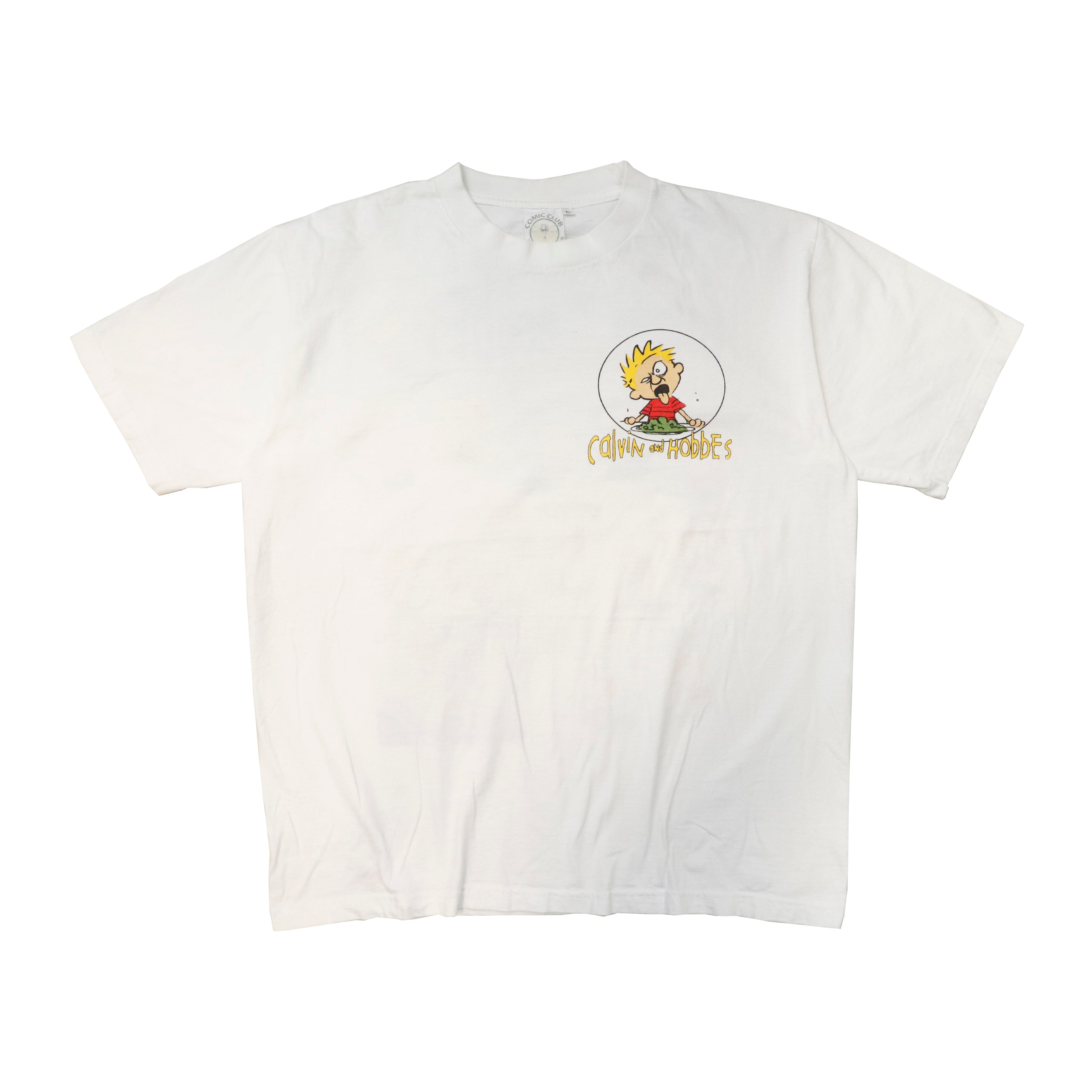 Vintage 90s Calvin and Hobbes Cartoon Graphic T-Shirt Size L 