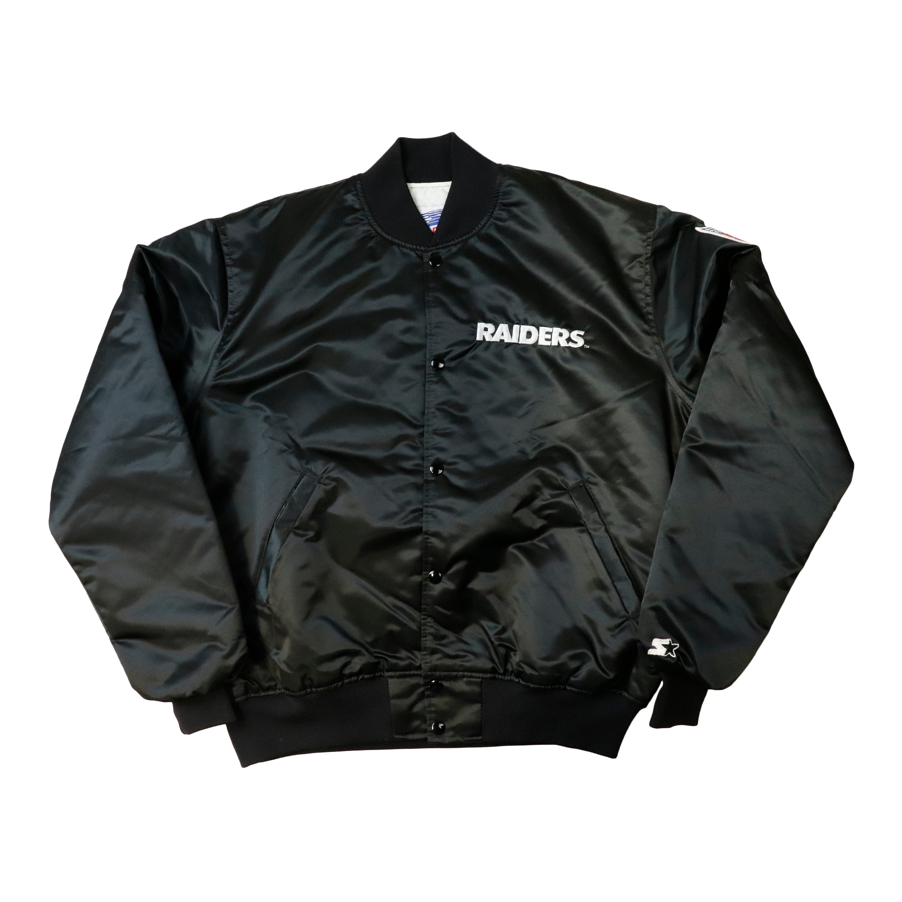 80s STARTER RAIDERS スタジャン USA製 Vintage Starter Raiders satin bomber jacket Size L 80s 90s – FAIF.COM