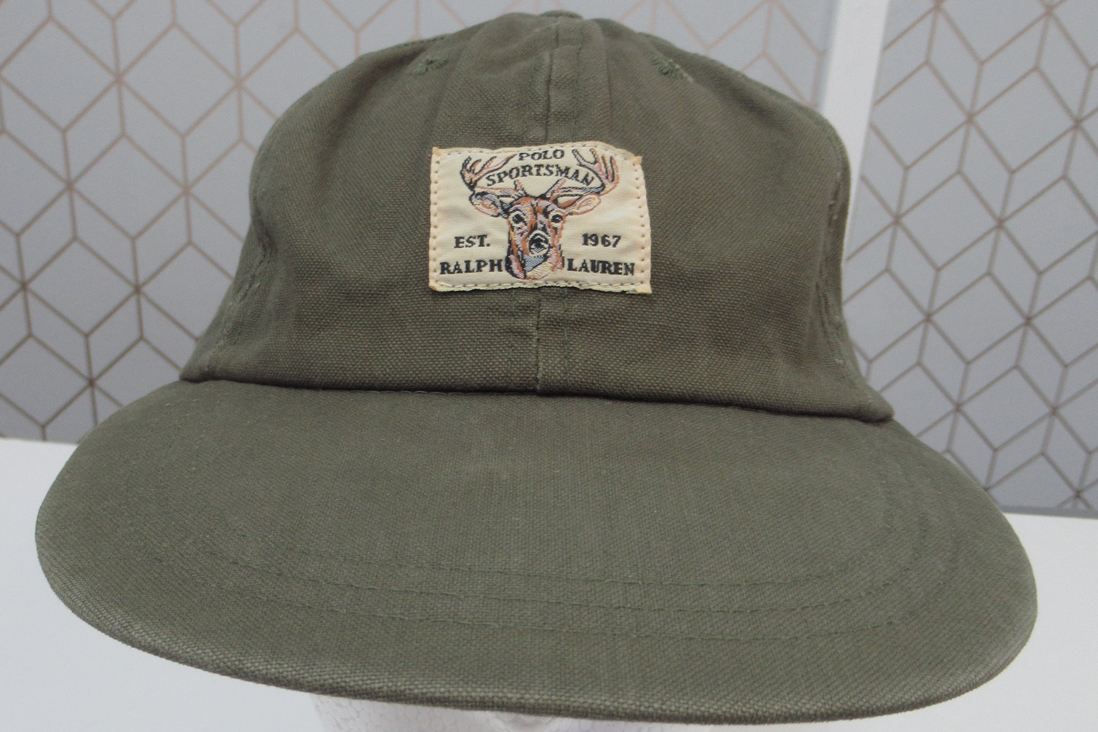 Vintage Polo Sportsman Deer Head Green Fitted Hat Sz L