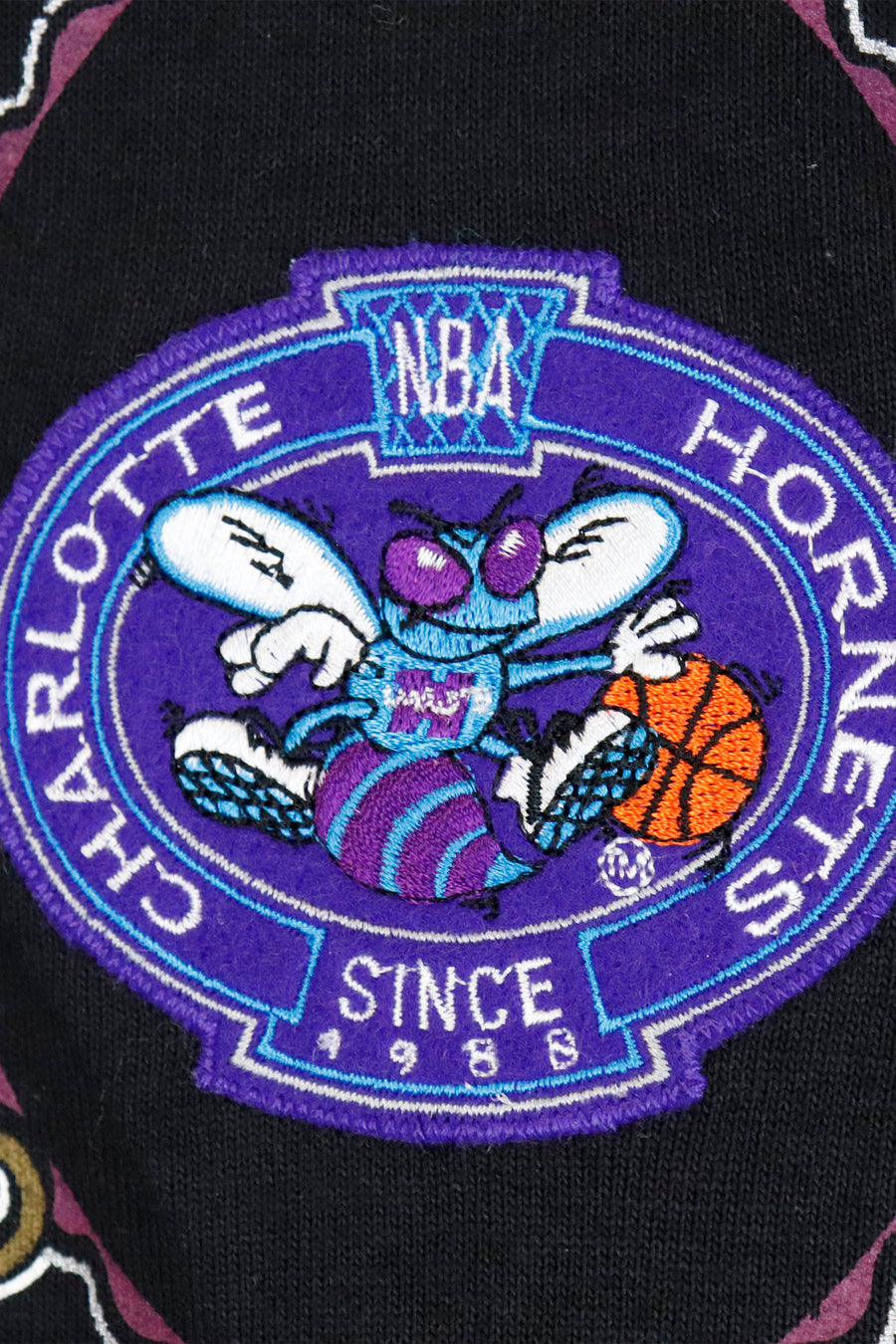 Vintage NBA Nutmeg Charlotte Hornets Patched T Shirt Sz L