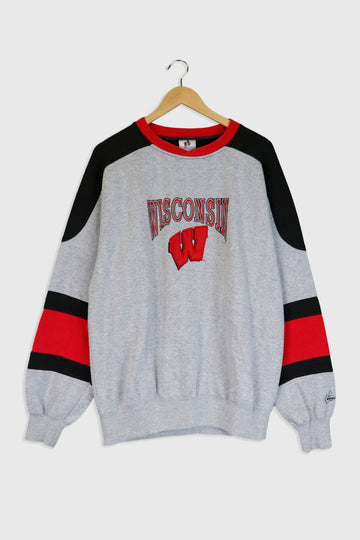 Vintage Wisconsin Badgers Embroidered Jersy Sweatshirt Sz L