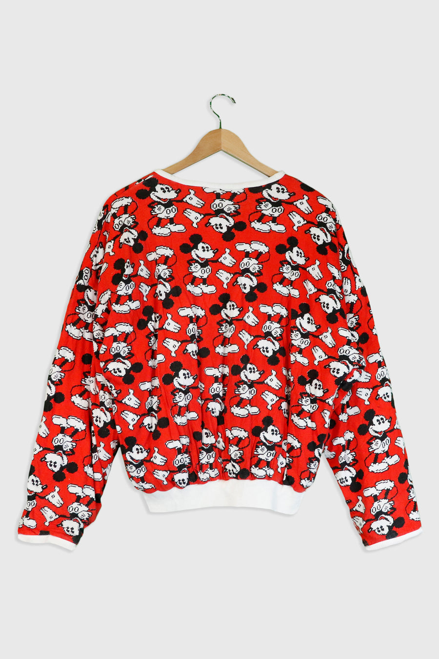Vintage Pixelated Mickey Mouse Quilted Sweatshirt Sz XL