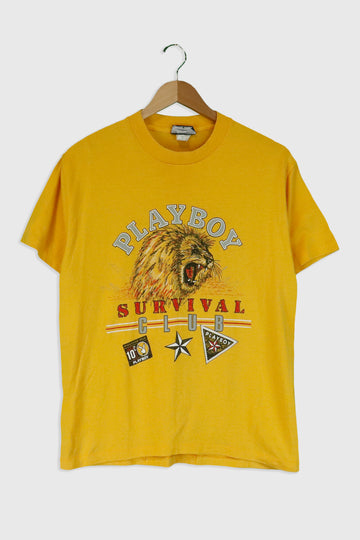 Vintage Playboy Survival Club T Shirt Sz L