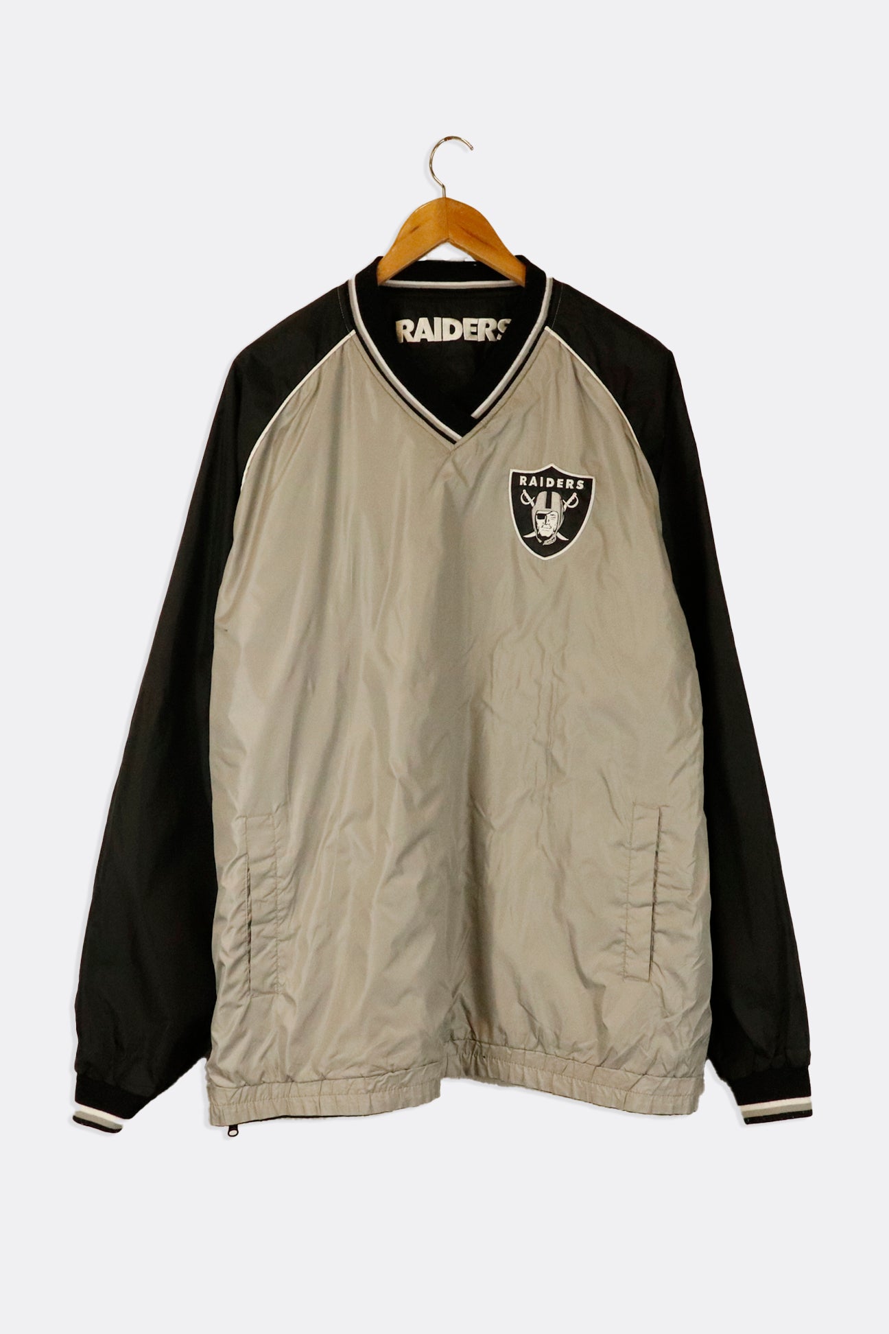 Vintage NFL Los Angeles Raiders Pullover Warm Up Jacket Reversable Emb – F  As In Frank Vintage
