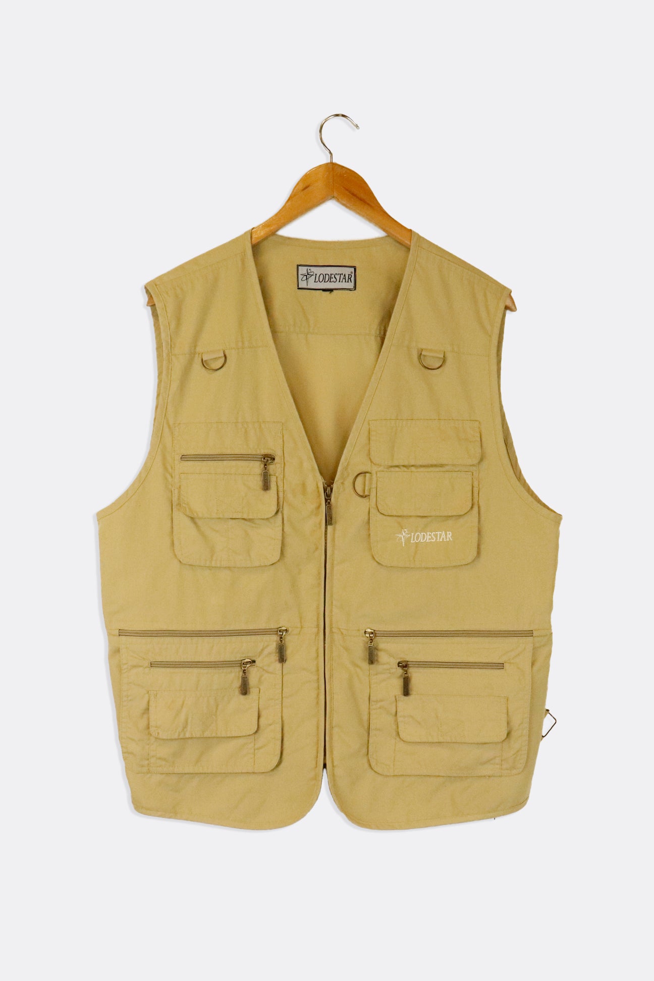 Vintage Zip Up Vest For Fishing Four Large Pockets Buckles All