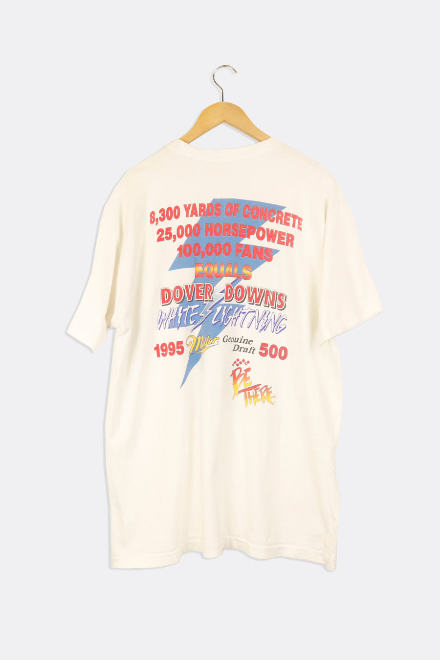 Vintage 1995 Nascar Dover Downs White Lightening Miller Sponsor T Shirt Sz 2XL