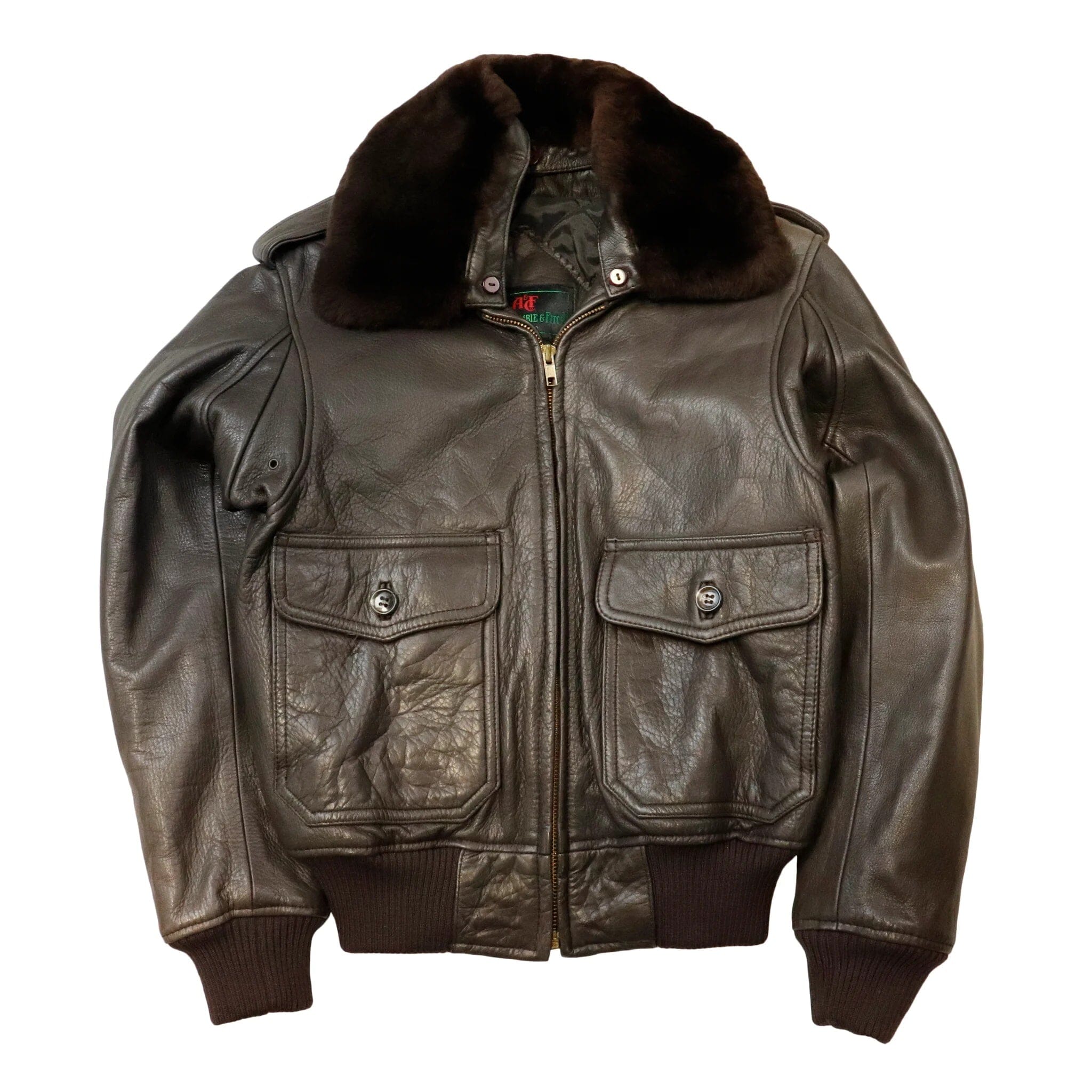 Vintage 80s Abercrombie And Fitch G1 Bomber Leather Jacket Size S