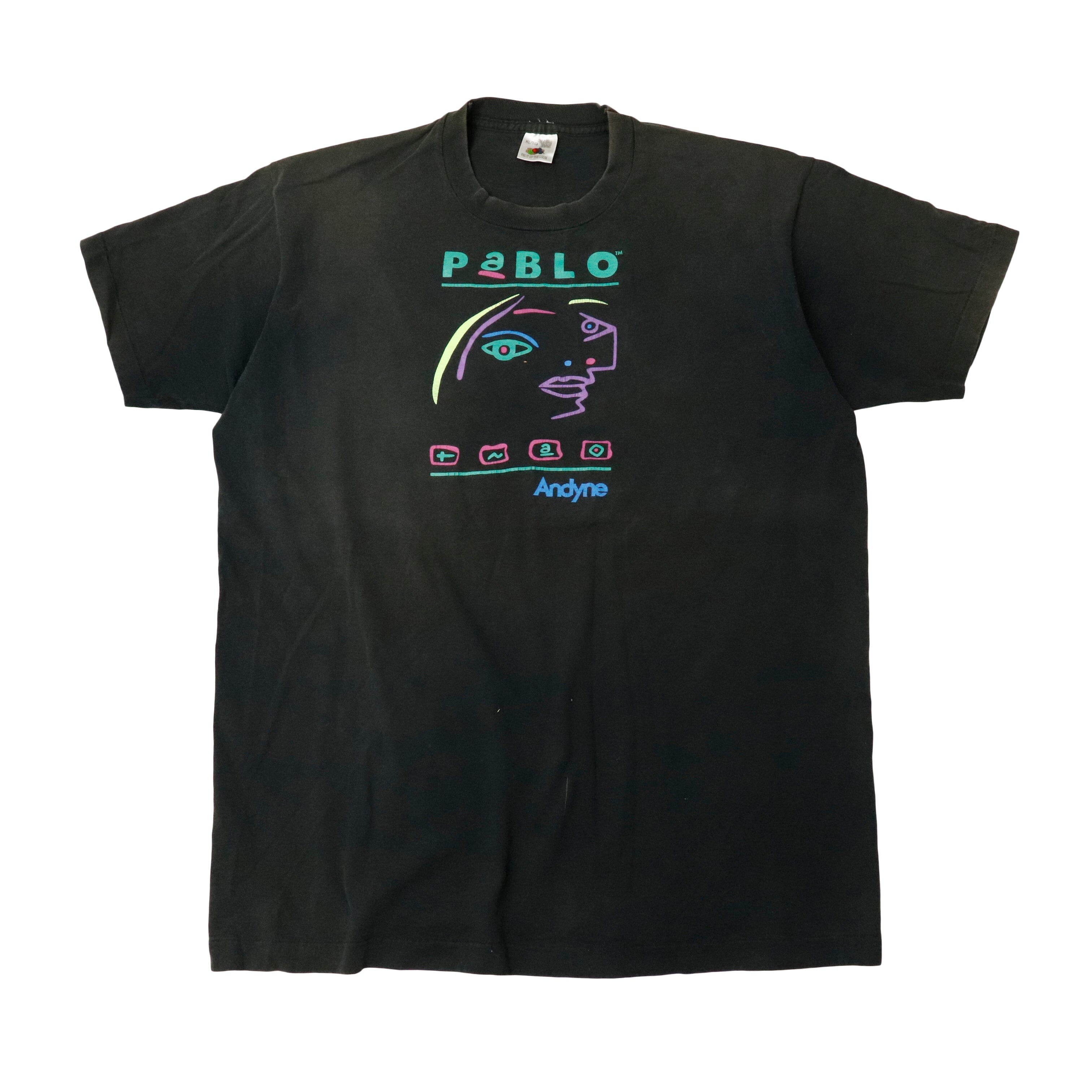 Vintage 90s Pablo Abstract Face Graphic Computer Program T-Shirt