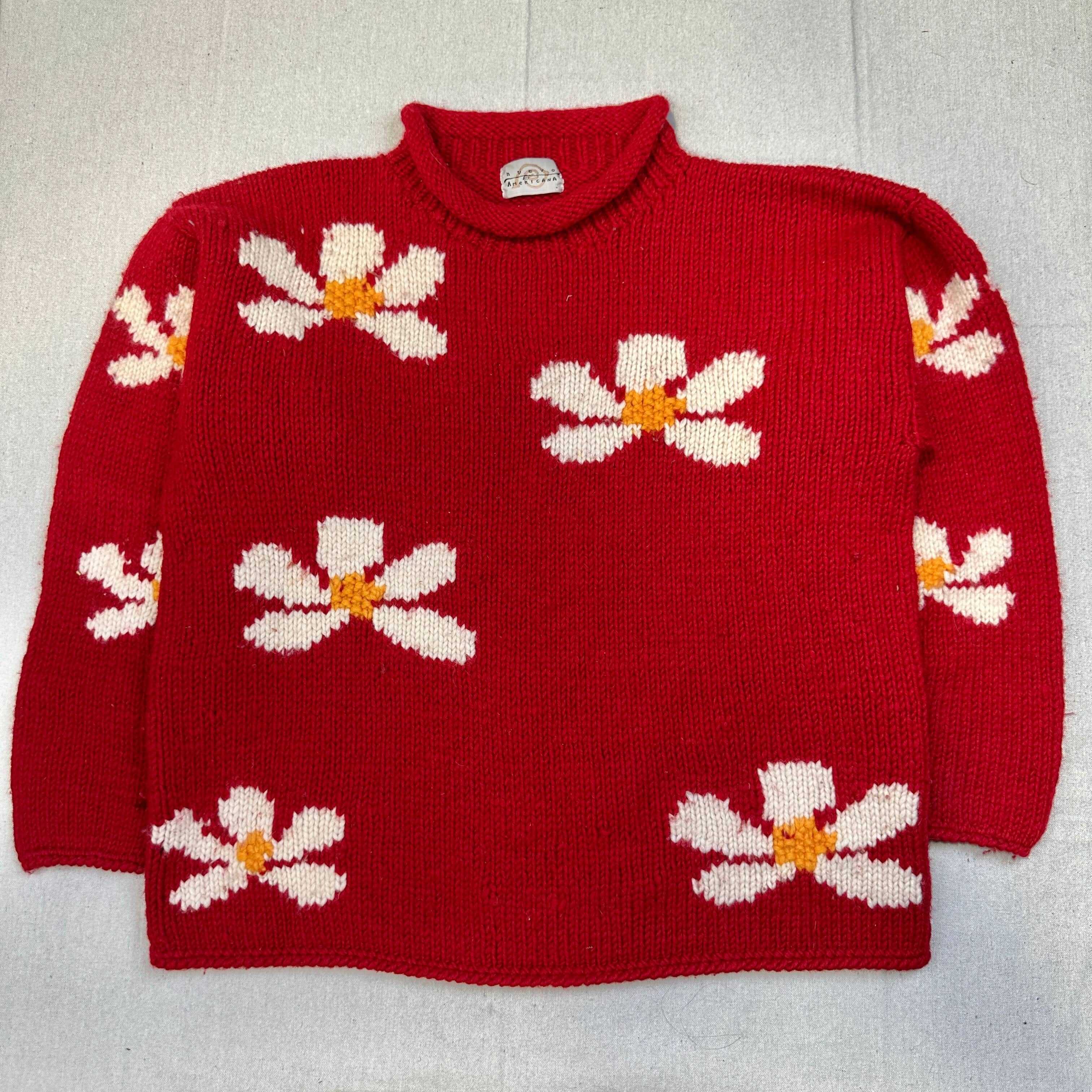 Vintage Nuevo Americana Floral Knit Sweater Size M – FAIF.COM