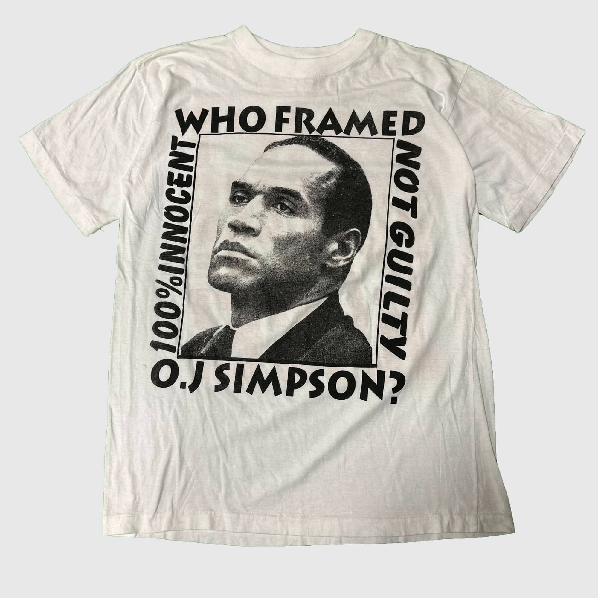 Vintage O.J. Simpson Who Framed Graphic T-Shirt Size Large – FAIF.COM