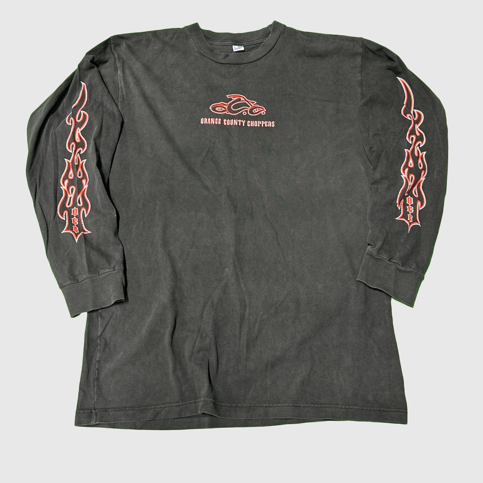 Vintage Orange County Choppers Flame Sleeve Long Sleeve T-Shirt