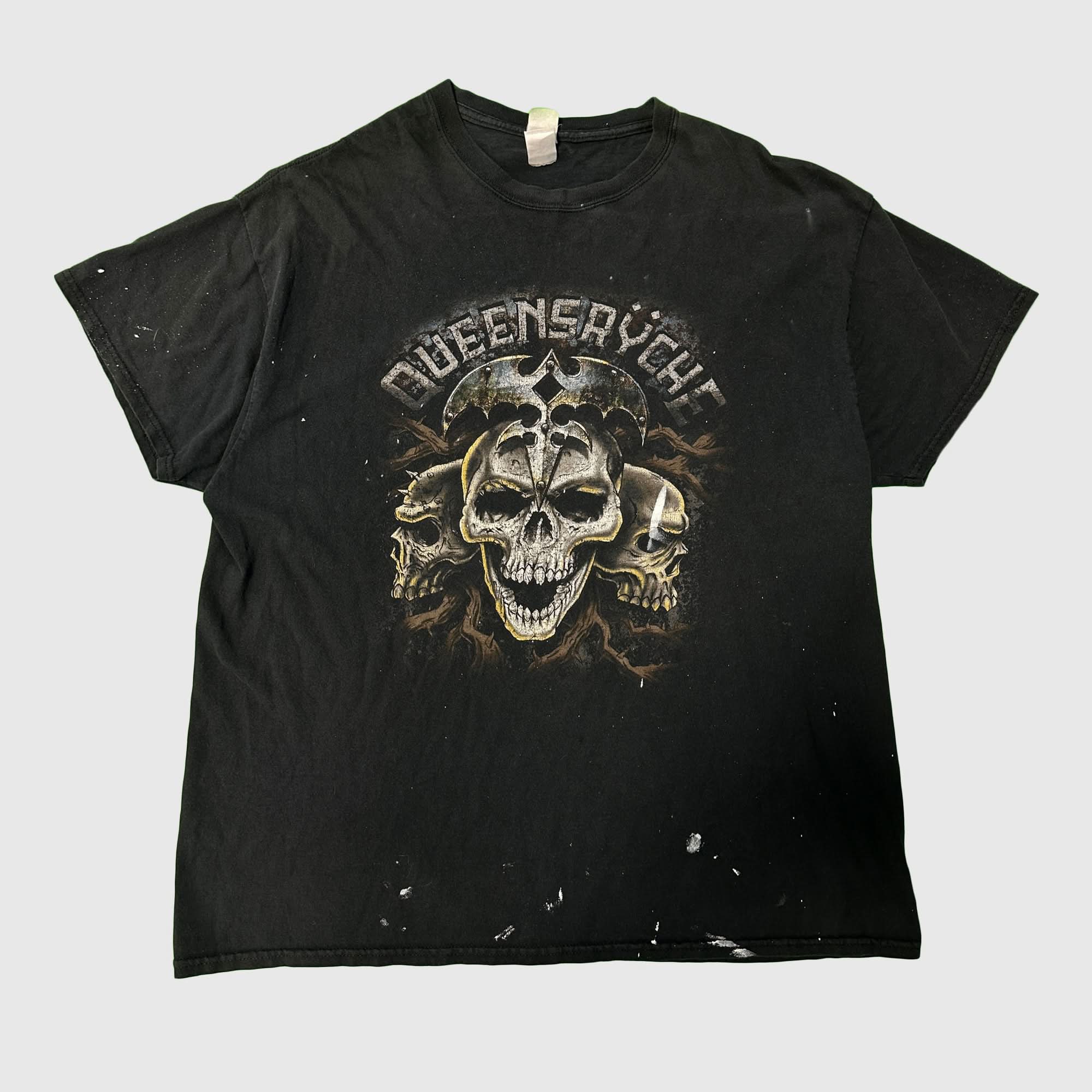 Vintage Queensrÿche Skull Graphic Band T-Shirt Size Large 90s