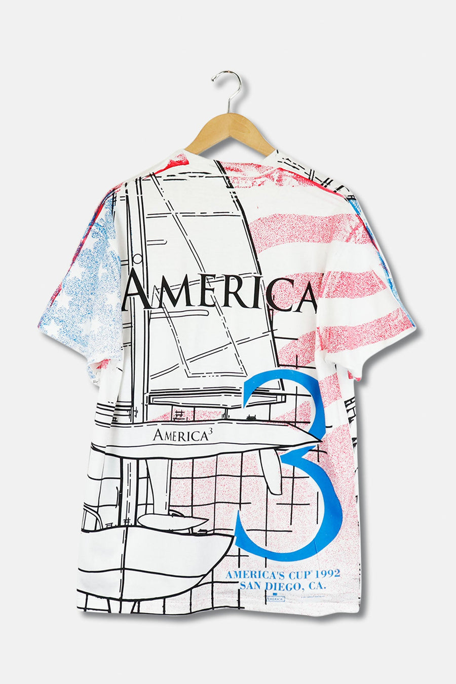 America's Cup T Shirt Sz L, XL Vintage 1992 AOP Single Stitch