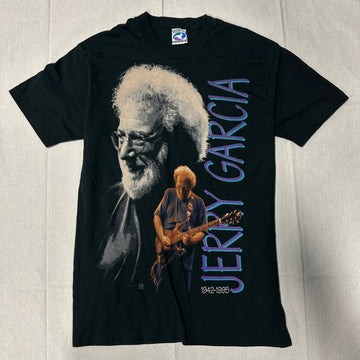 Vintage Liquid Blue Jerry Garcia Graphic T-Shirt Size L Grateful Dead