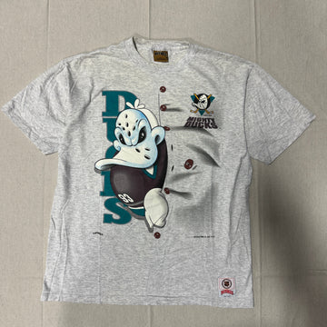 Vintage Mighty Ducks Nutmeg Mills Cartoon Graphic T-Shirt Size Large