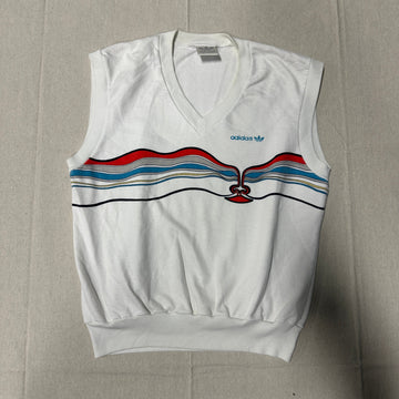 Vintage Adidas Graphic Sleeveless Sweater Vest Size M 80s