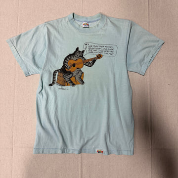 Vintage Crazy Shirts B. Kliban Cat Guitar Graphic T-Shirt Size Medium