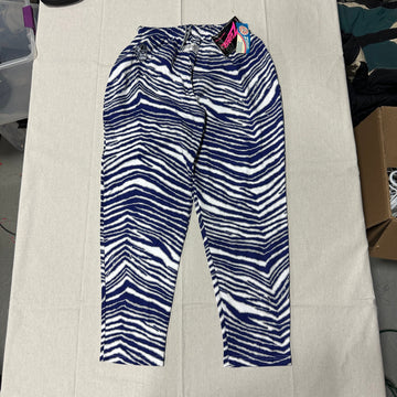 Vintage Zubaz Blue Zebra Print Georgetown Bulldog Pants Size Large NWT
