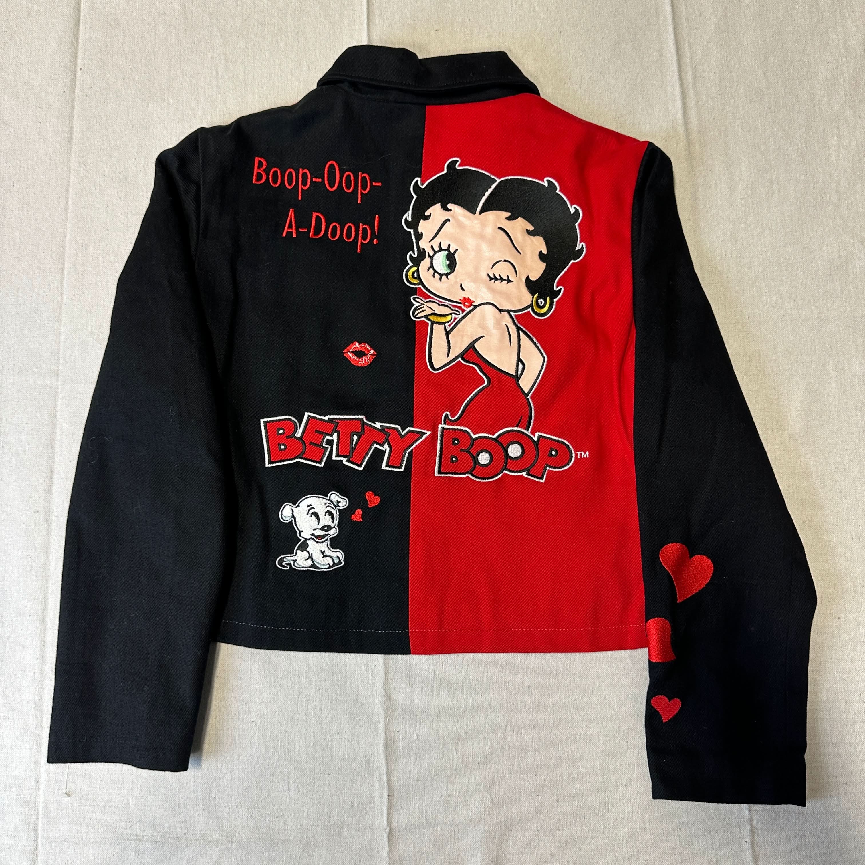 Vintage JH Design Betty Boop Embroidered Two-Tone Jacket Size M