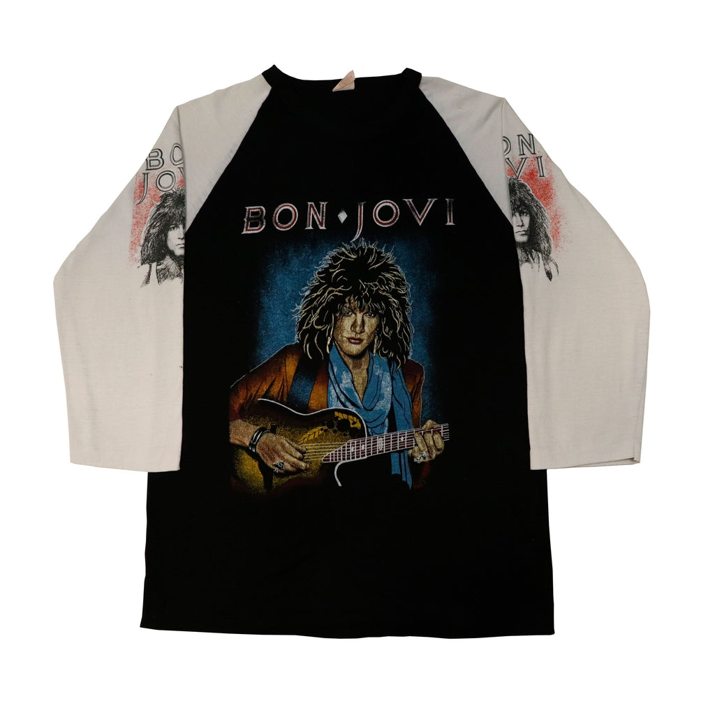 Vintage Bon Jovi Graphic Raglan Band T-Shirt Size XL