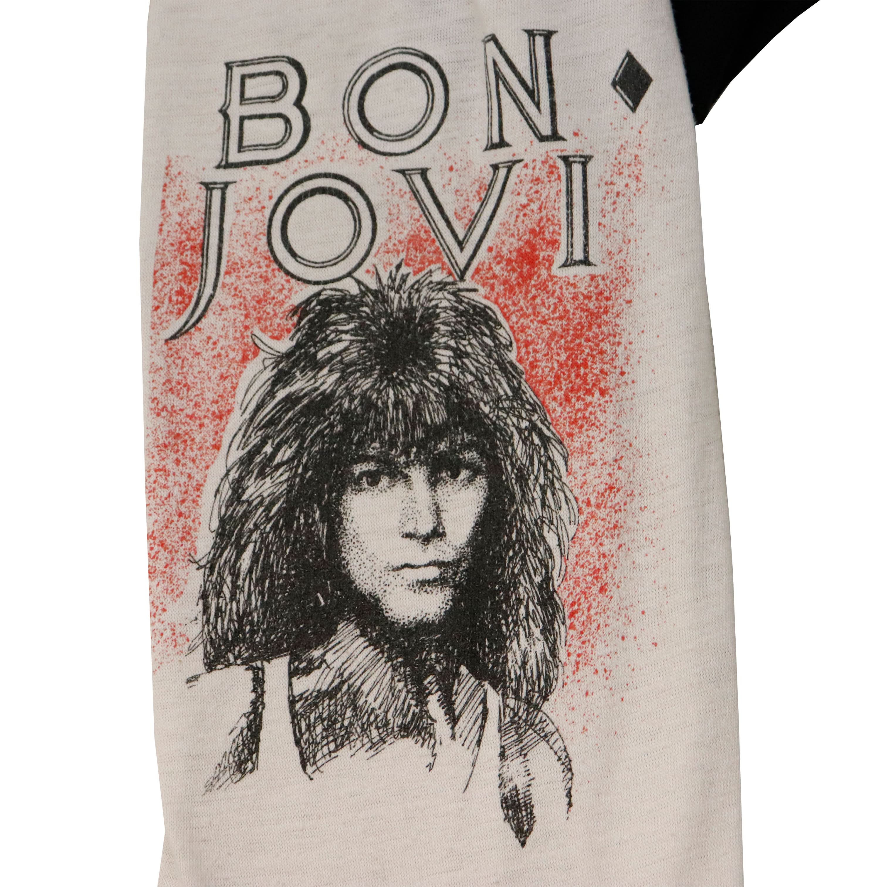 Vintage Bon Jovi Graphic Raglan Band T-Shirt Size XL