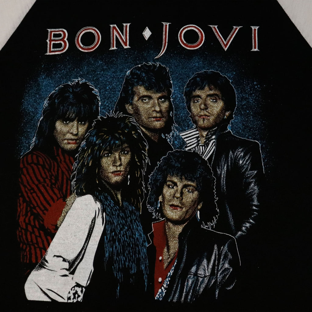 Vintage Bon Jovi Graphic Raglan Band T-Shirt Size XL