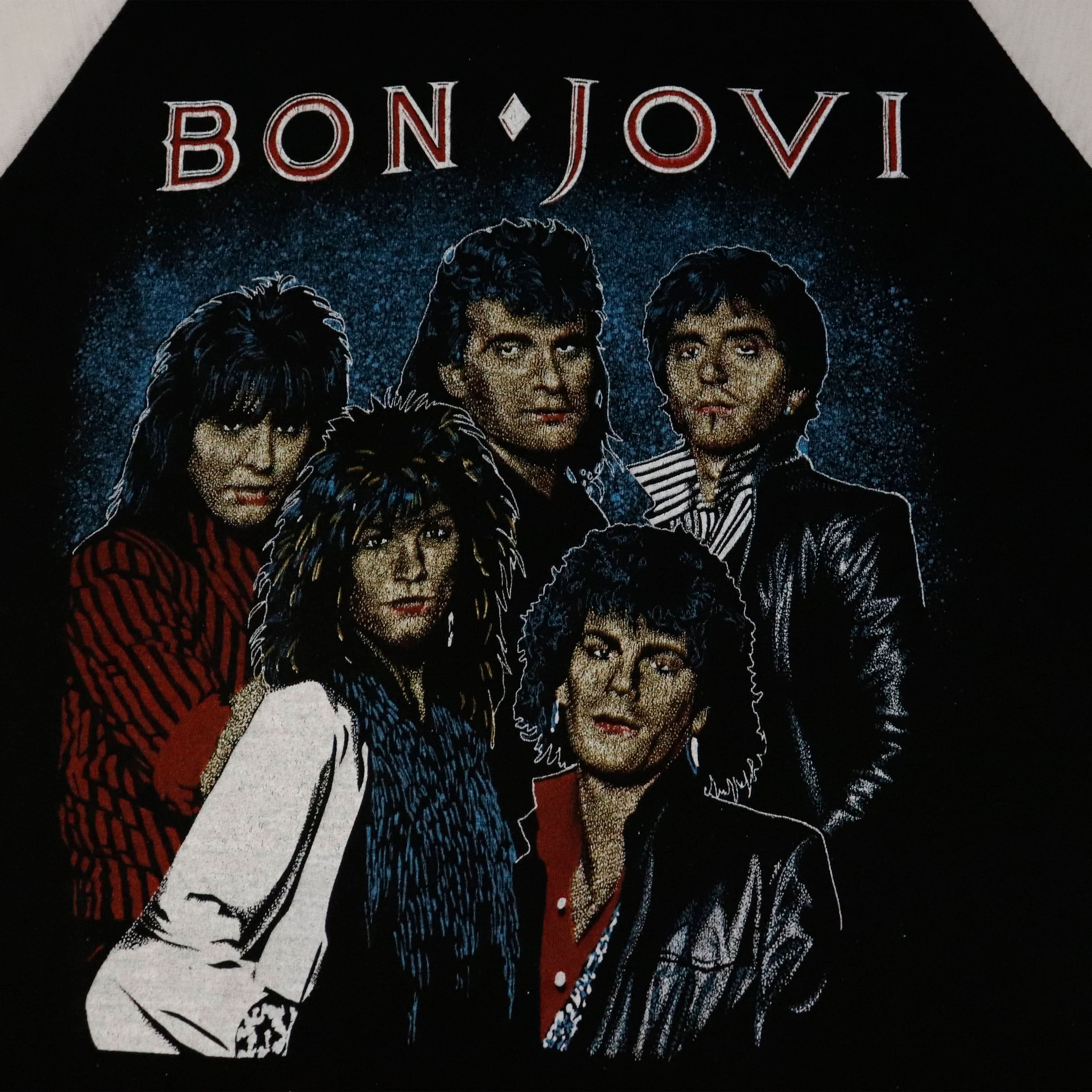 Vintage Bon Jovi Graphic Raglan Band T-Shirt Size XL