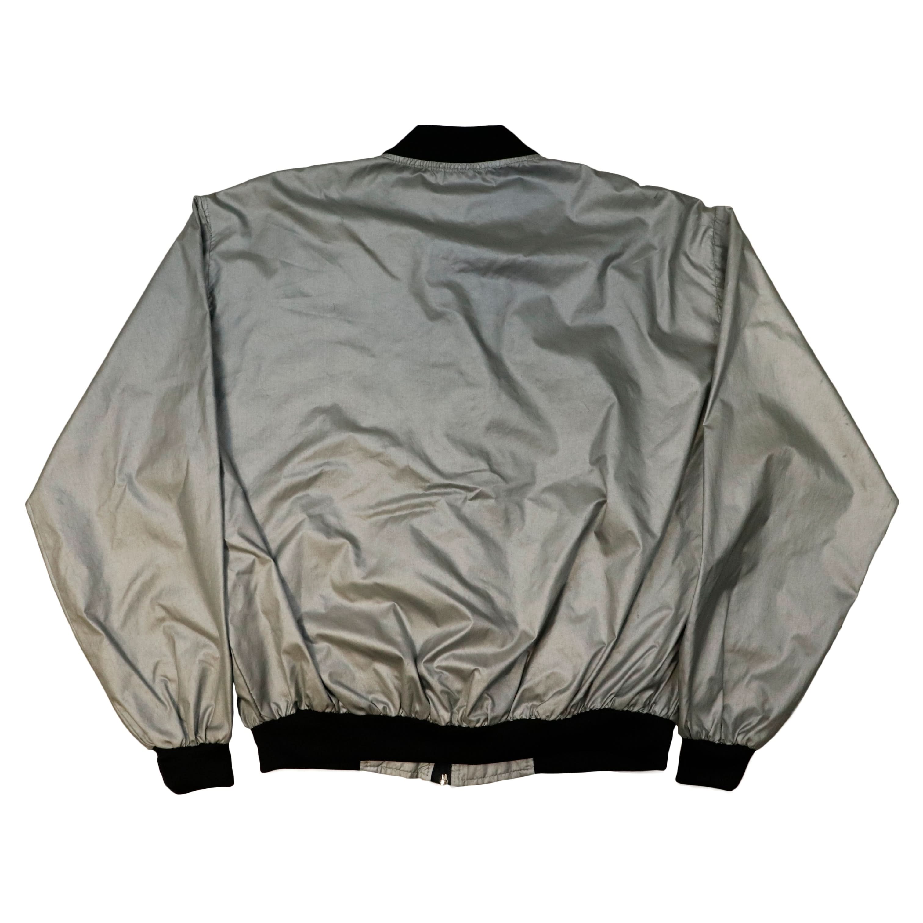 Vintage Lagerfeld Photo Silver Bomber Jacket Size L