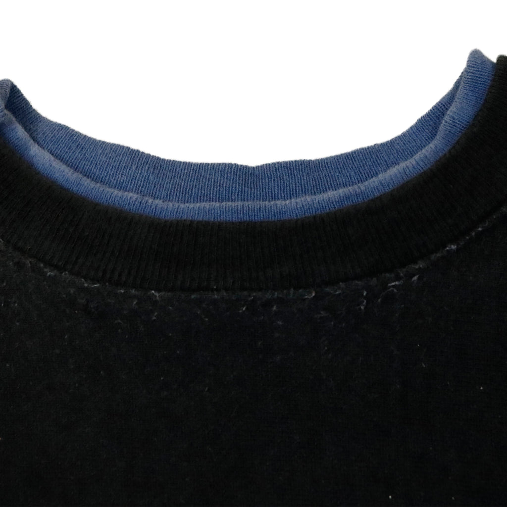 Vintage Champion Reverse Weave Embroidered Logo Black Crewneck Sweatshirt Size L 90s