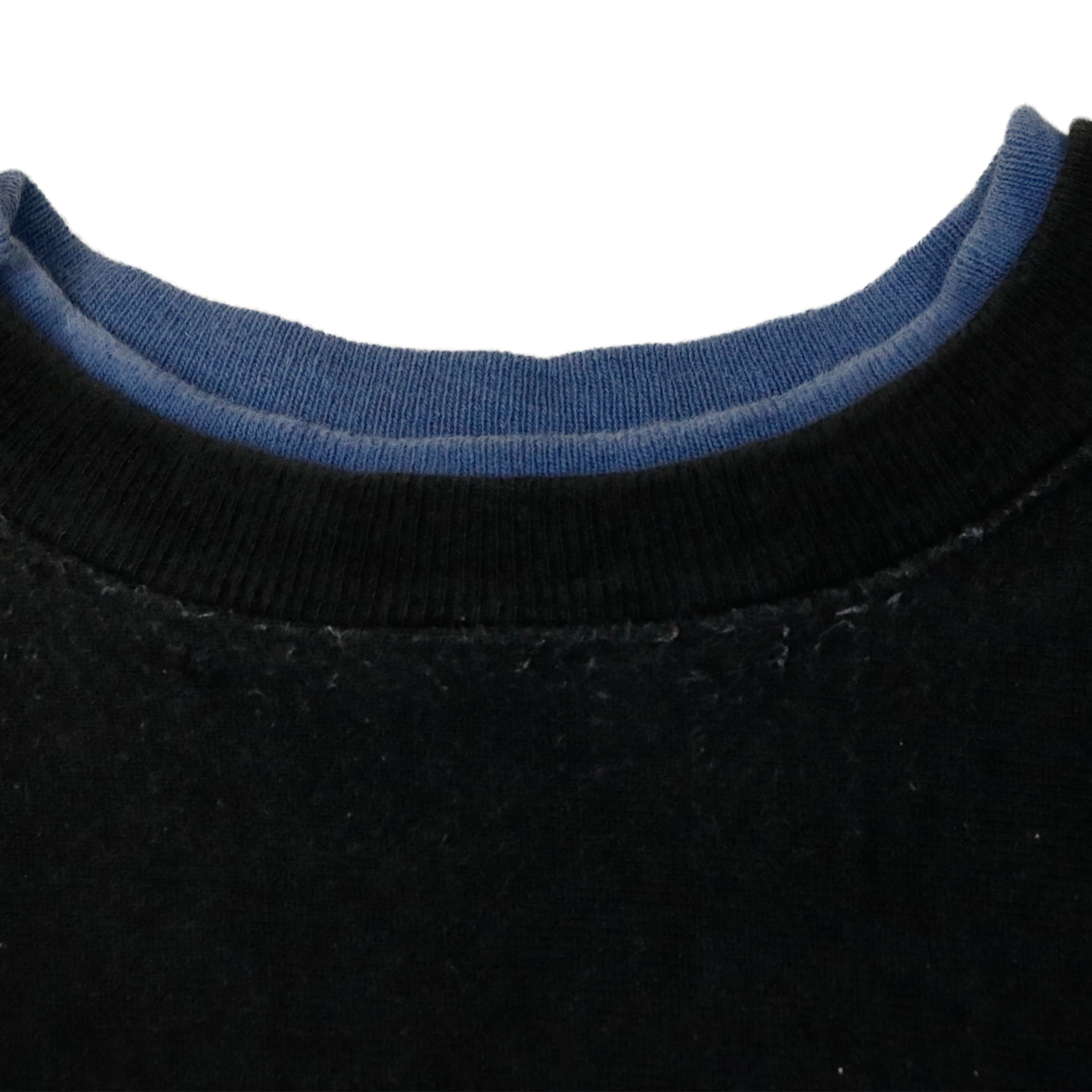 Vintage Champion Reverse Weave Embroidered Logo Black Crewneck Sweatshirt Size L 90s
