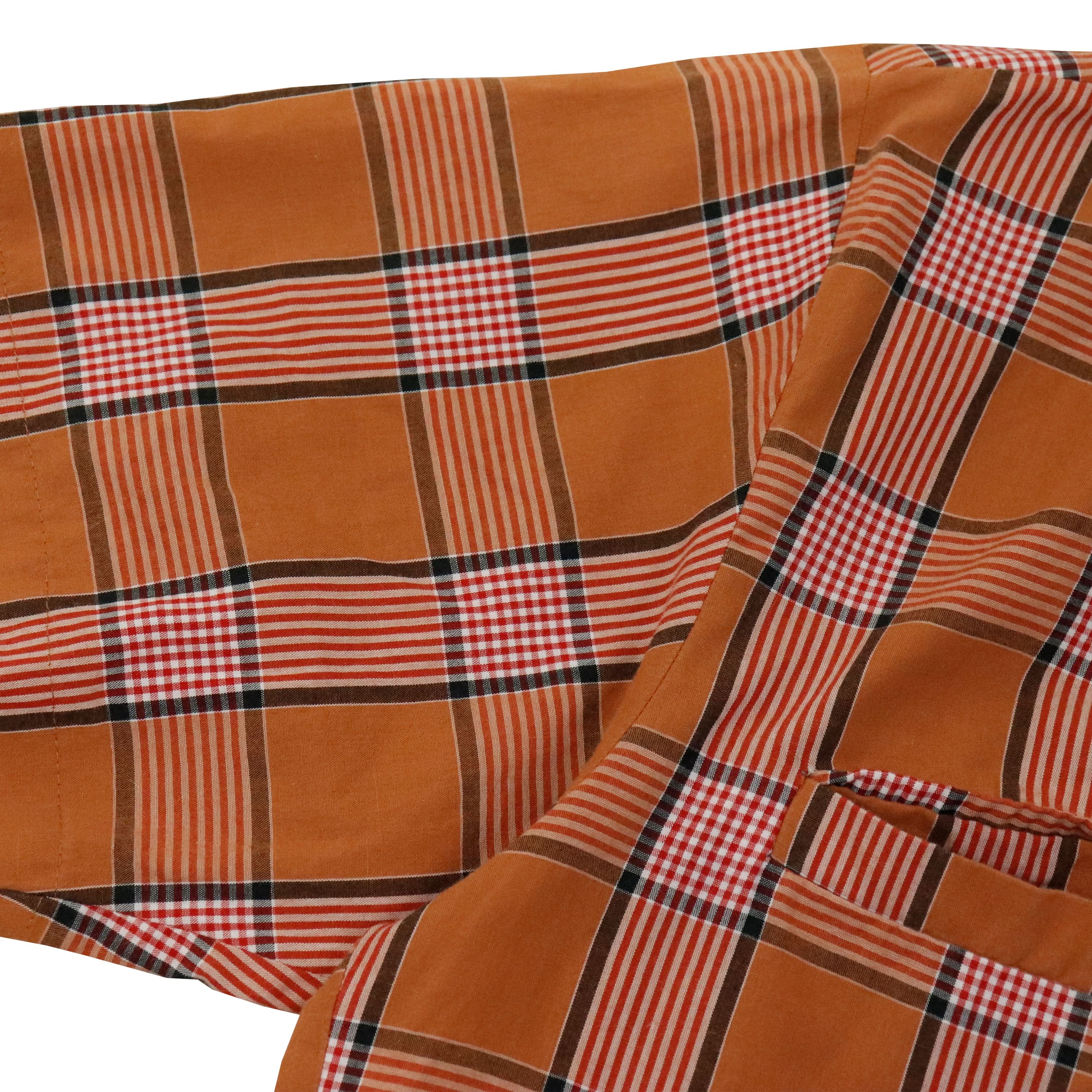 Vintage 3rd Rail Brand Orange Plaid Short Sleeve Shirt Size M