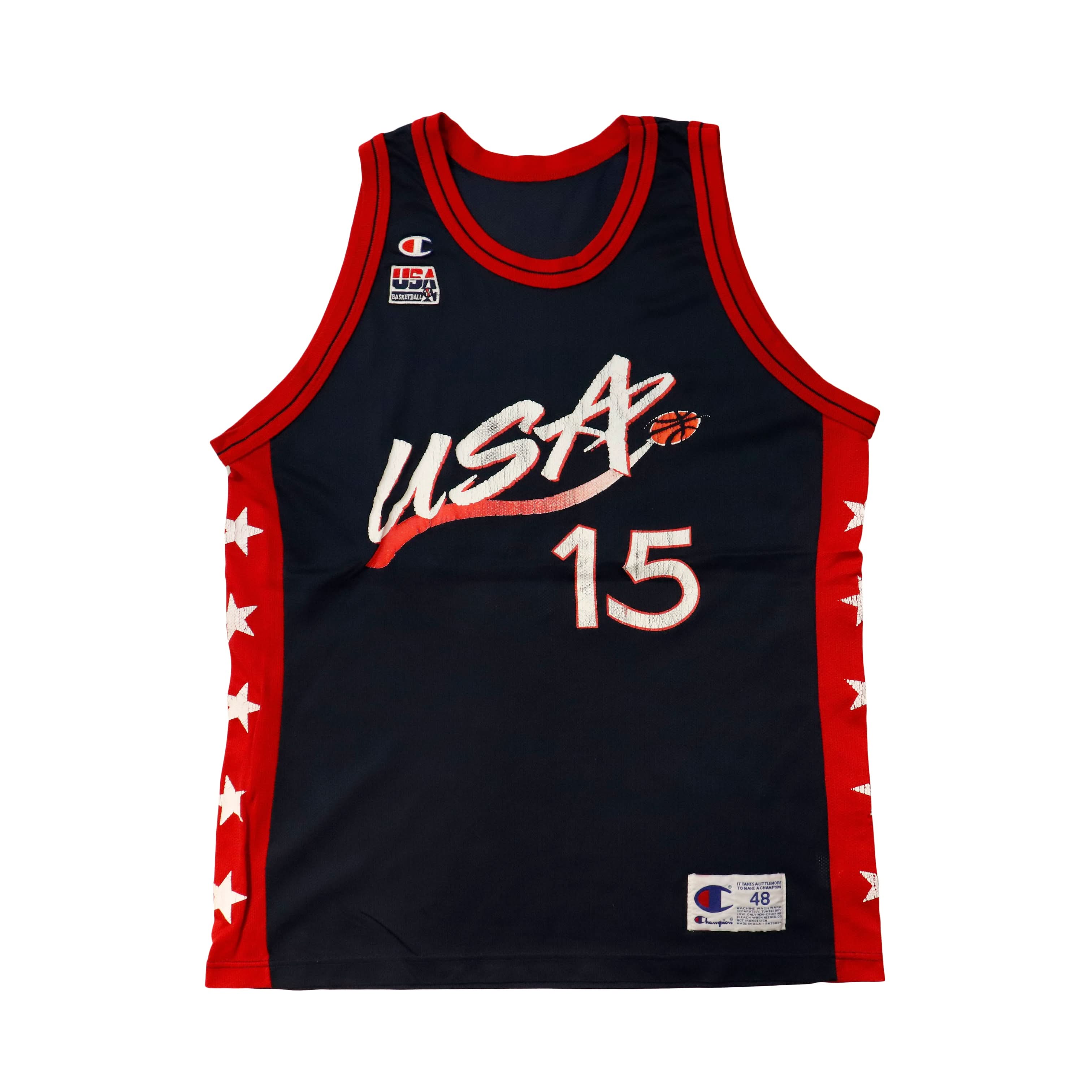 Vintage Champion #15 USA Basketball Olajuwon Jersey Size 48