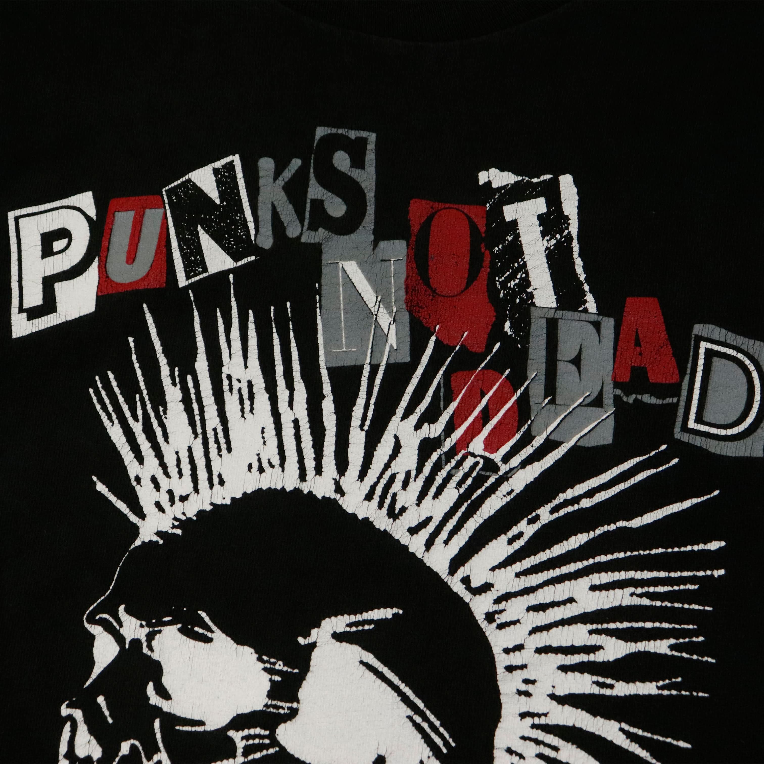 Vintage Punks Not Dead Graphic Skull T-Shirt Size N/A
