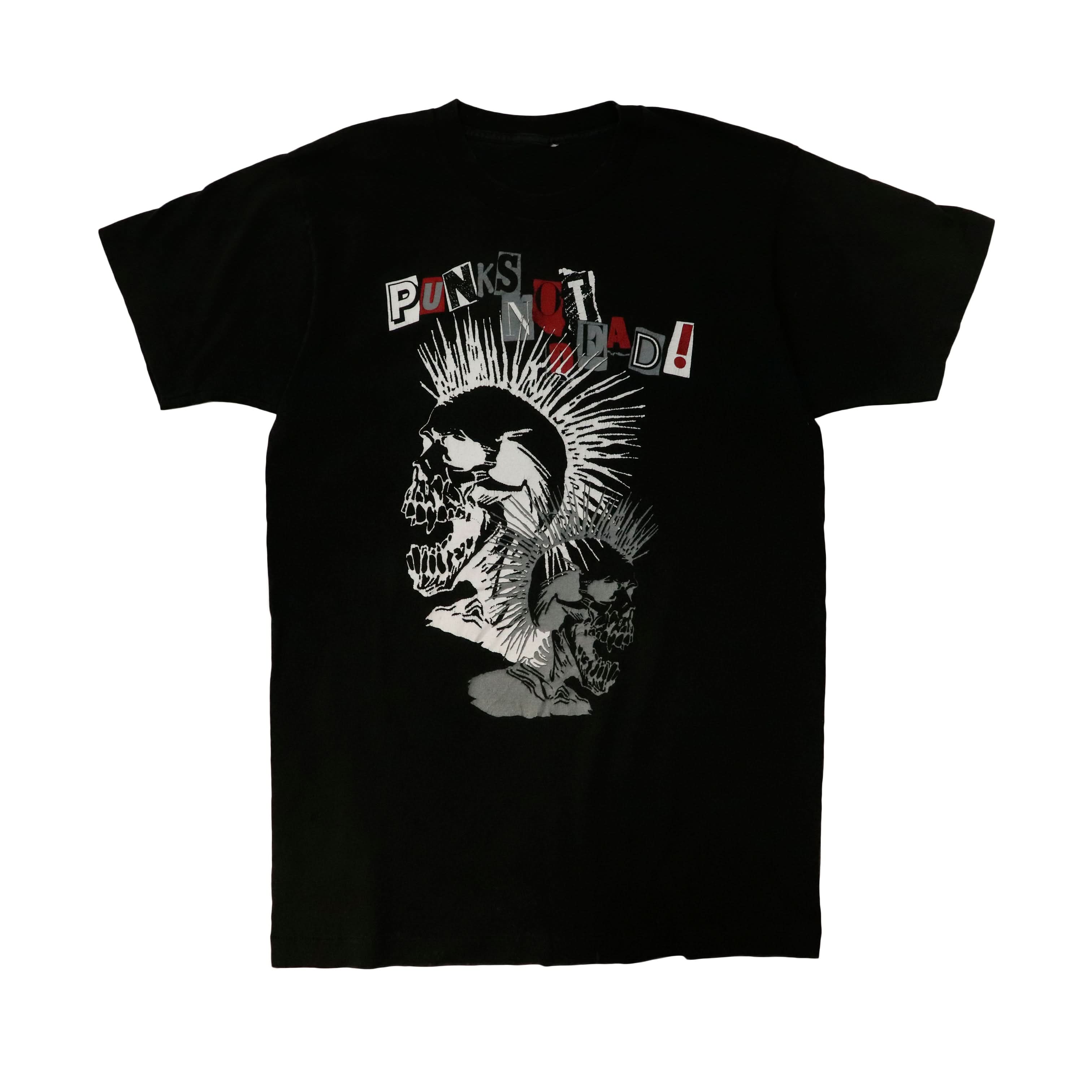 Vintage Punks Not Dead Graphic Skull T-Shirt Size N/A