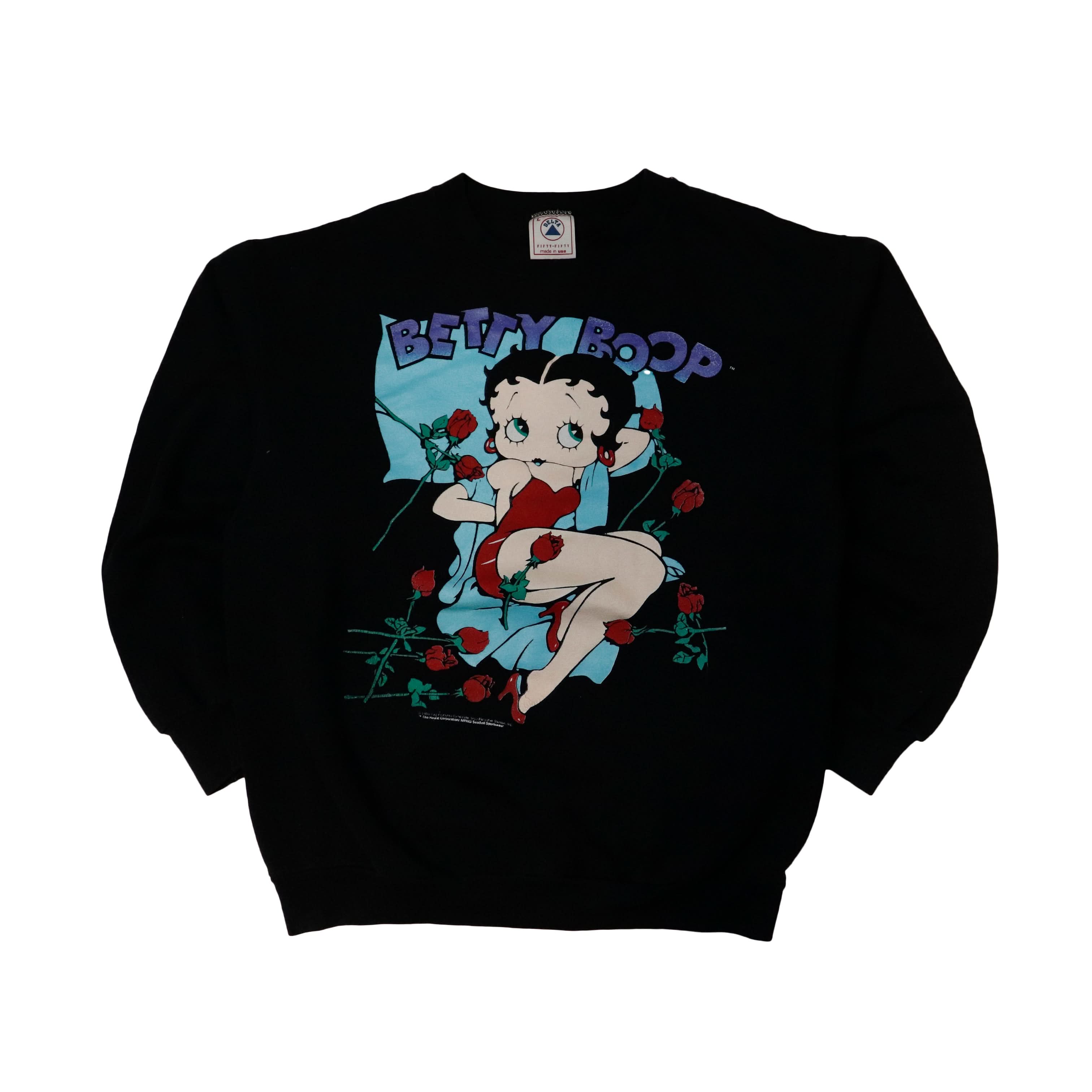 Vintage Delta Betty Boop Graphic Sweatshirt Size L 80s