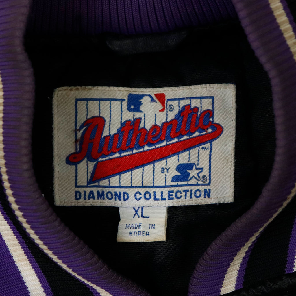 Vintage Starter Devil Rays Embroidered Satin Bomber Jacket Size XL