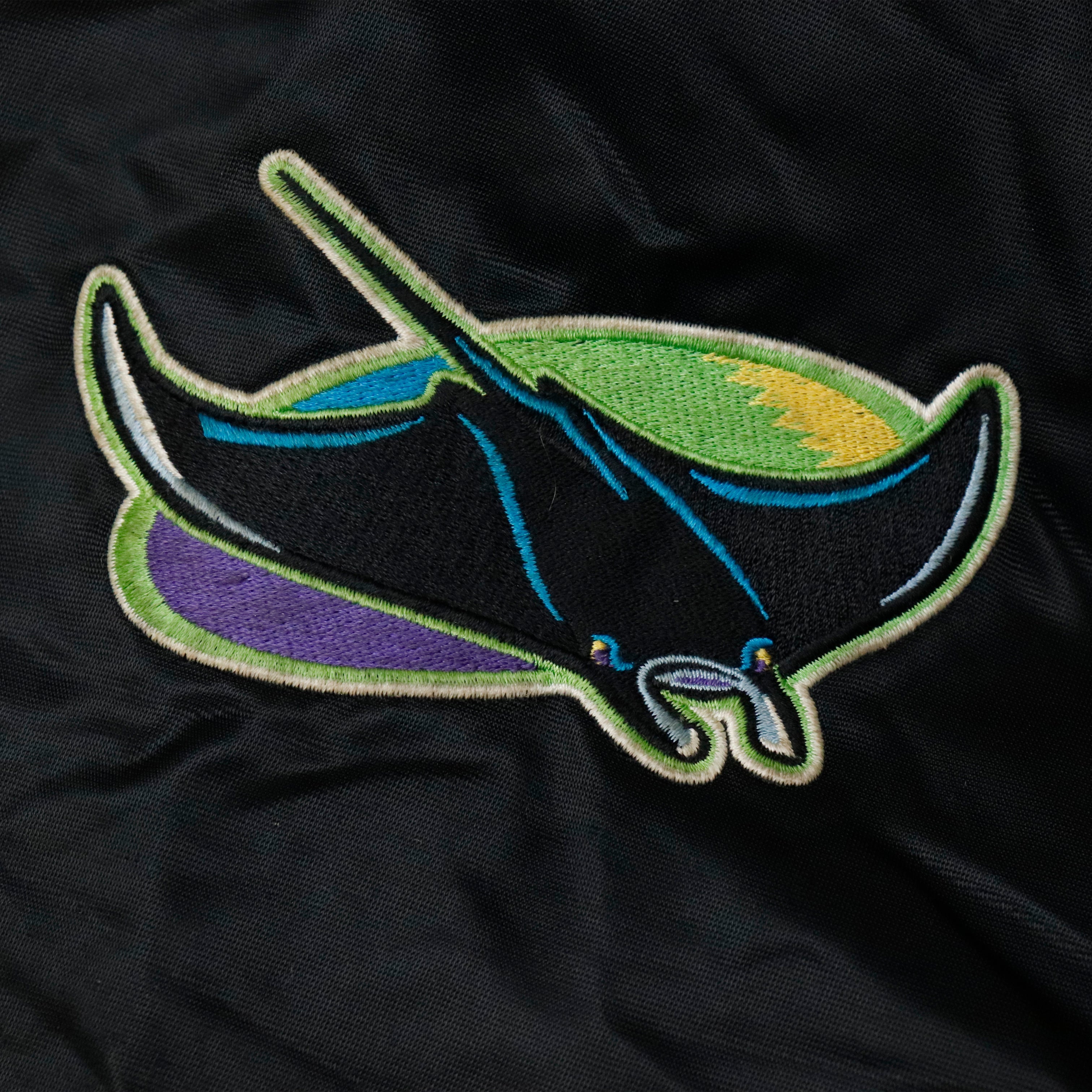 Vintage Starter Devil Rays Embroidered Satin Bomber Jacket Size XL