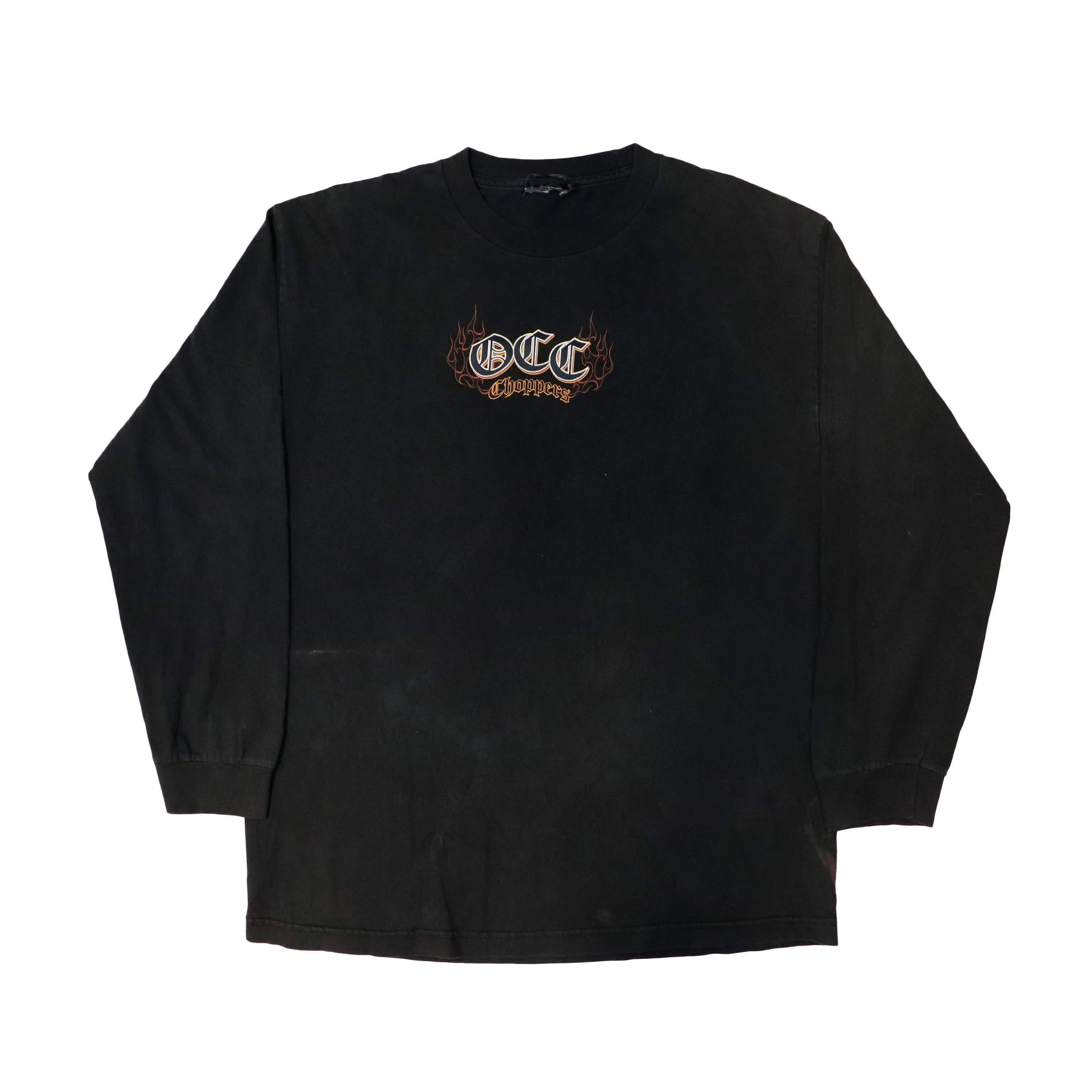 Vintage OCC Choppers Flame Graphic Long Sleeve T-Shirt Size N/A