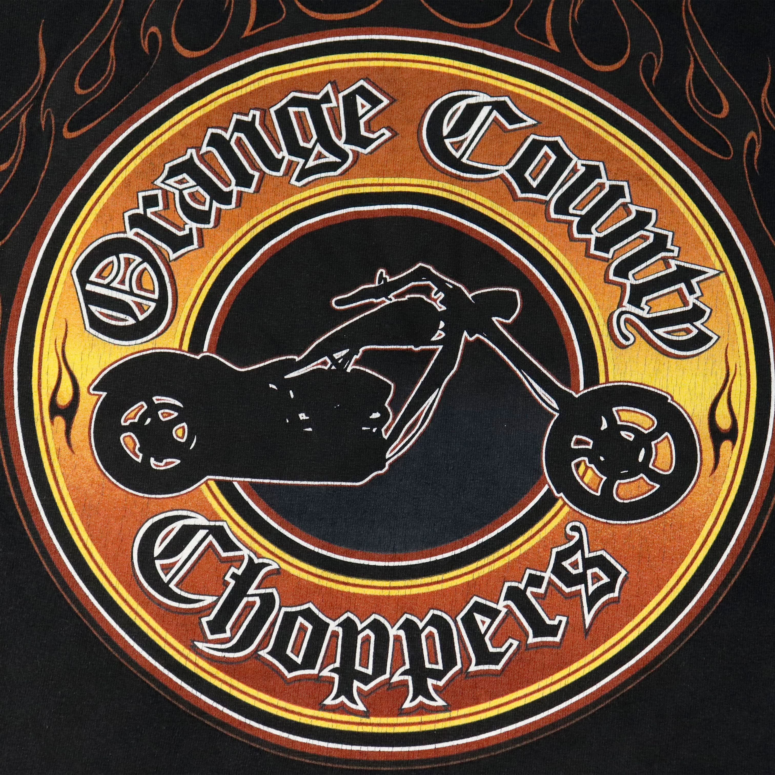 Vintage OCC Choppers Flame Graphic Long Sleeve T-Shirt Size N/A