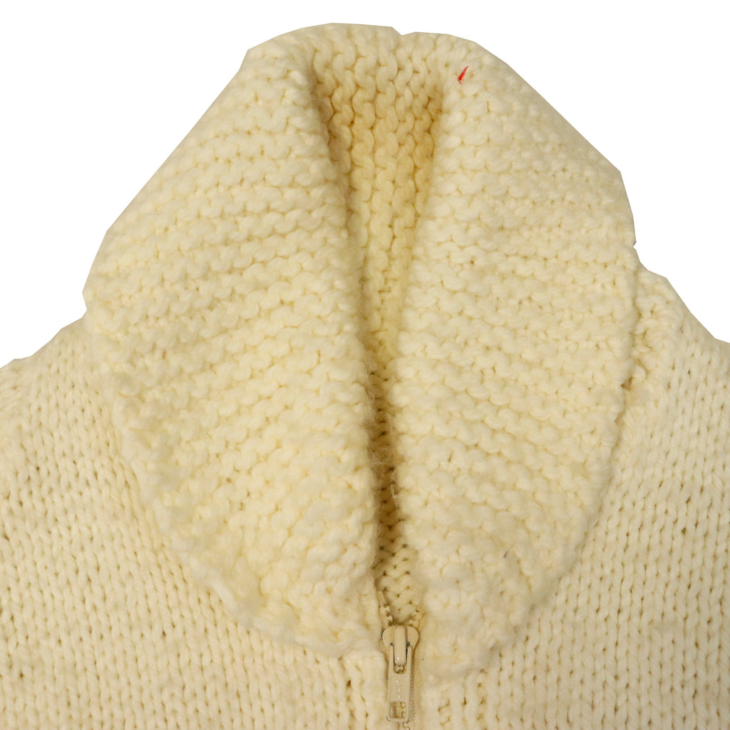 Vintage Hand Knit Deer Motif Wool Cardigan Sweater Size N/A