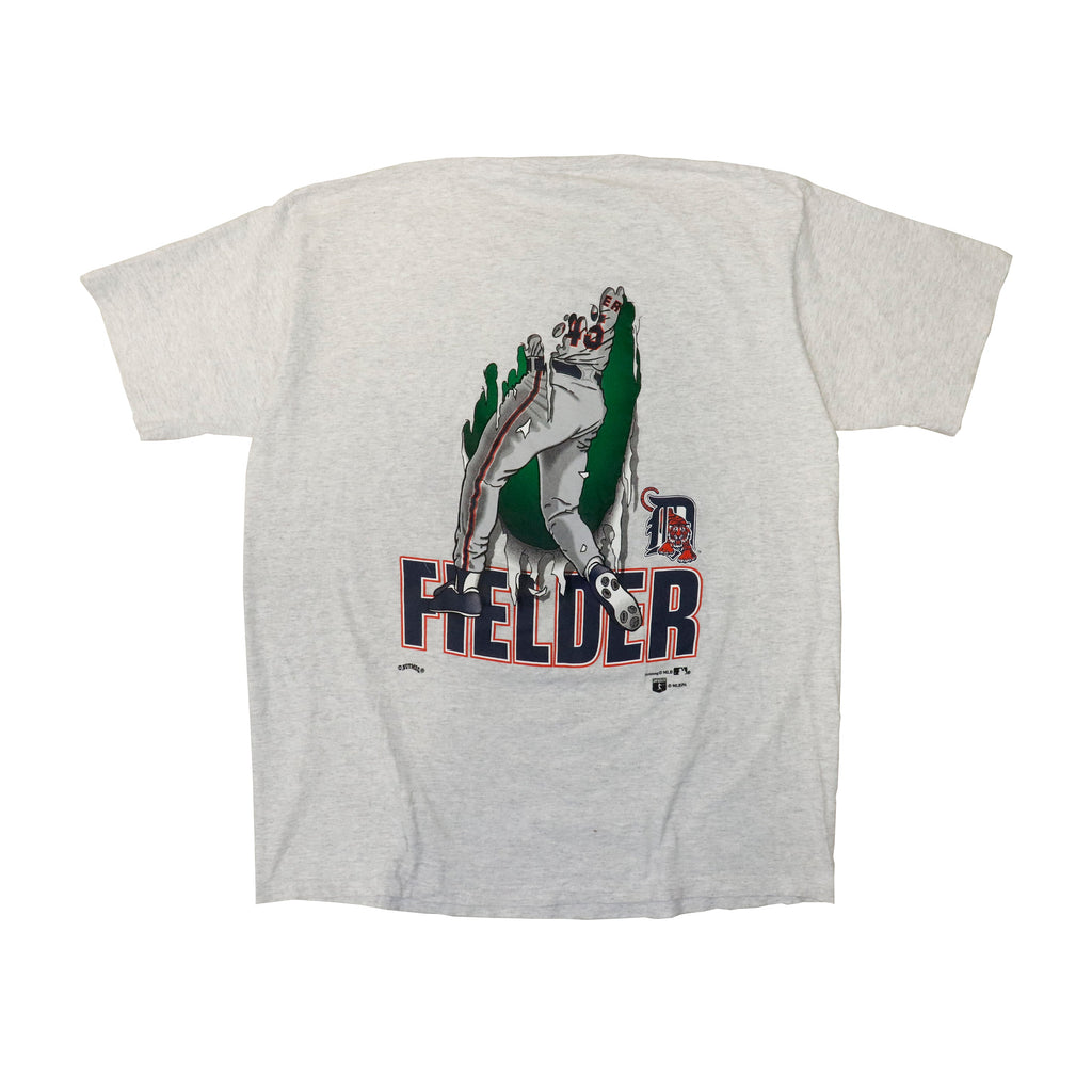 Vintage Nutmeg Cecil Fielder Detroit Tigers Baseball Graphic T-Shirt Size XL