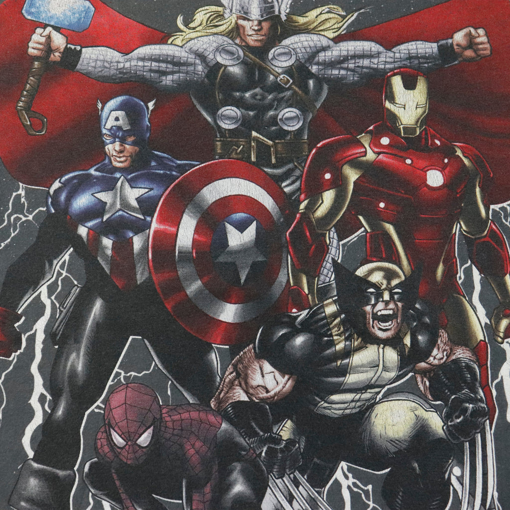 Vintage Marvel Mad Engine Superheroes Graphic T-Shirt Size M