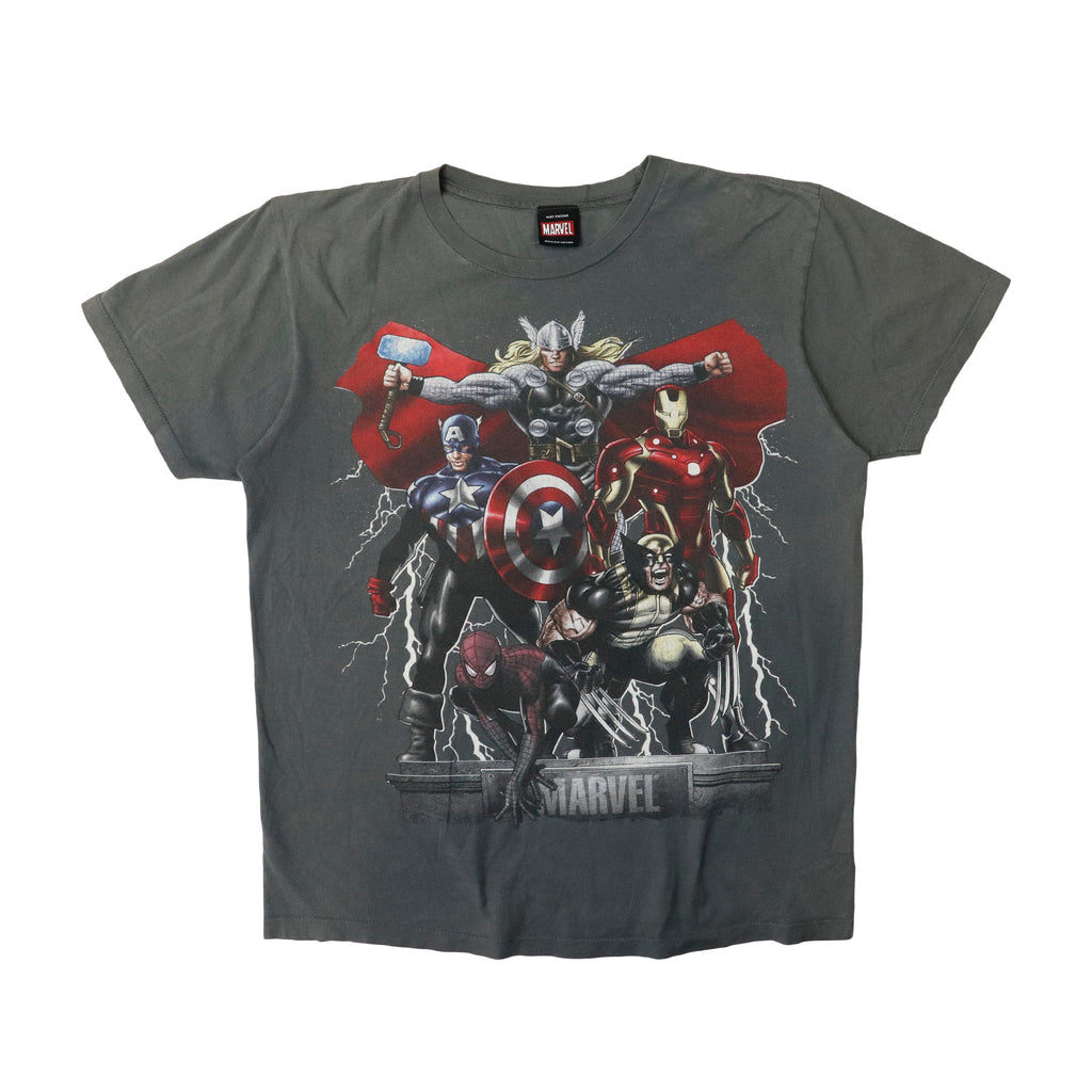 Vintage Marvel Mad Engine Superheroes Graphic T-Shirt Size M