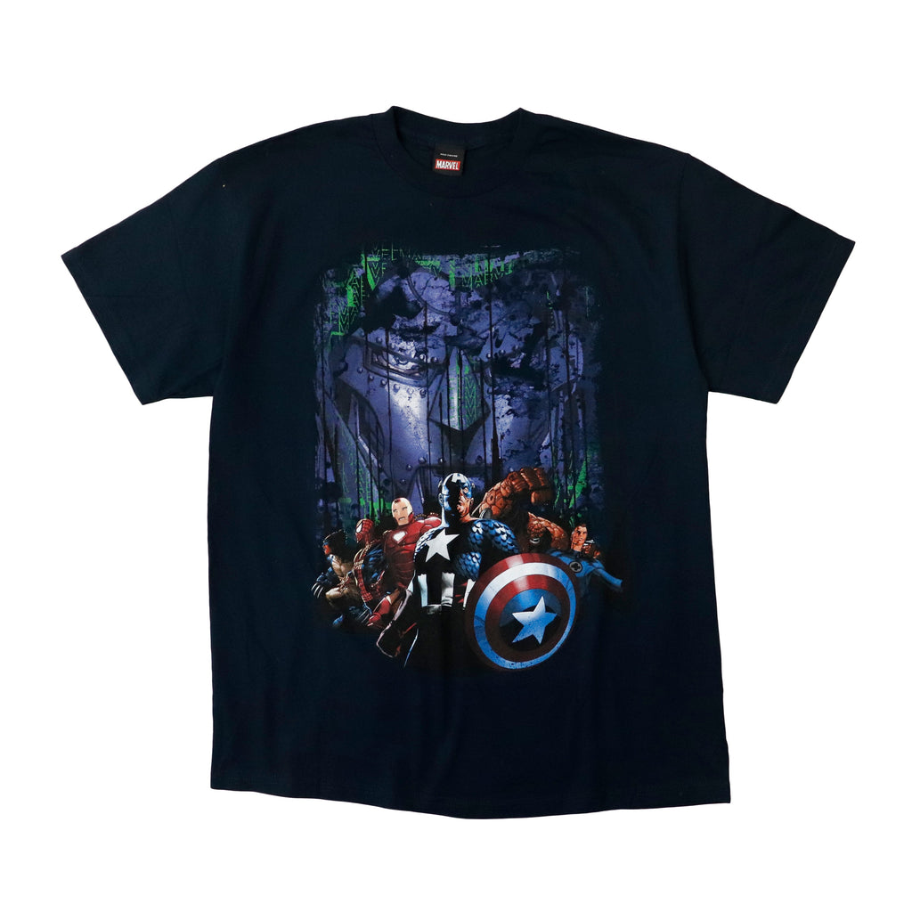 Vintage 2011 Marvel Mad Engine Superhero Graphic T-Shirt Size L