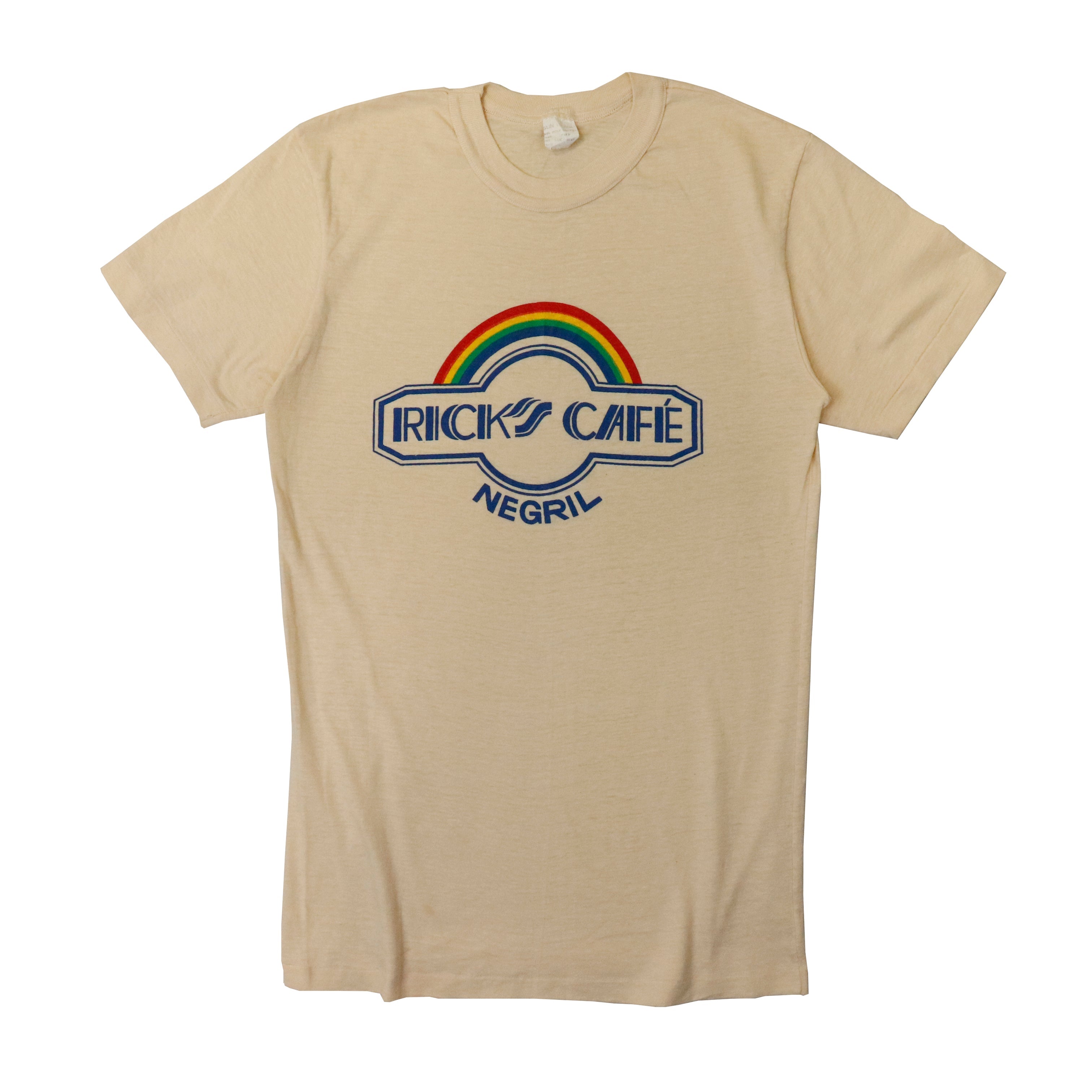Vintage 80s Rick's Cafe Jamaica Rainbow Graphic T-shirt Size L