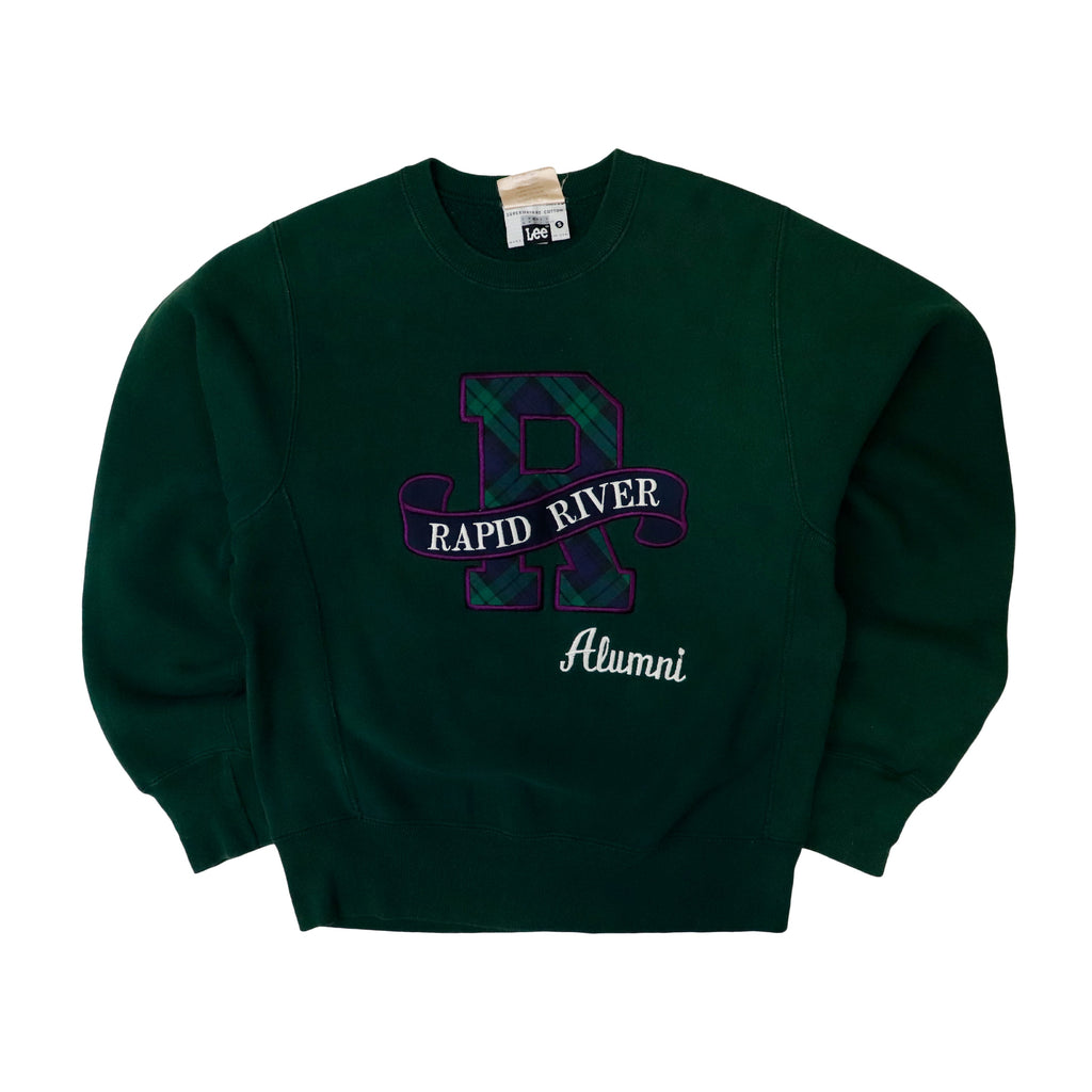 Vintage Lee Rapid River Alumni Plaid Letter Sweatshirt Size S