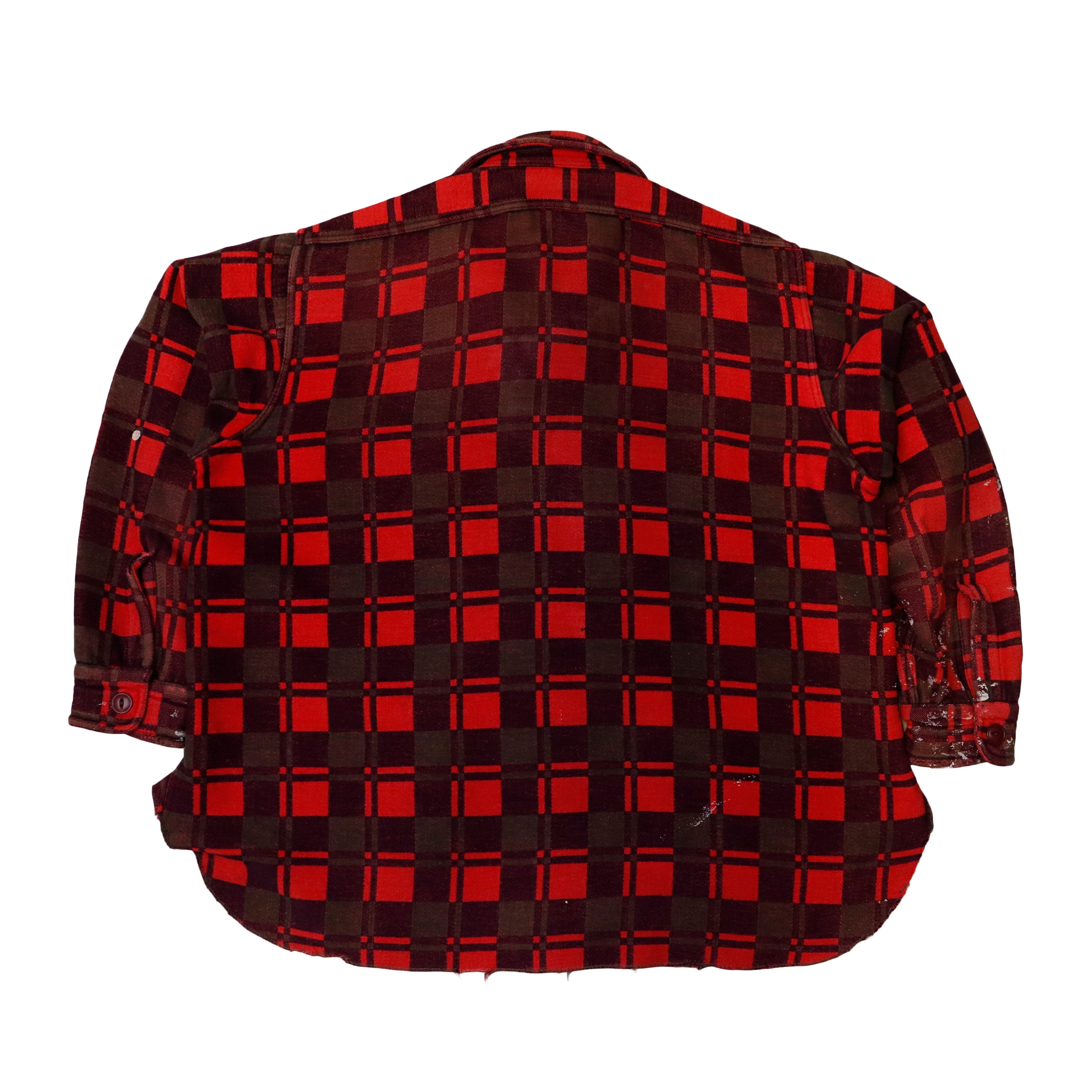 Vintage 60s Champion Cotton Red Plaid Flannel Shirt Size L