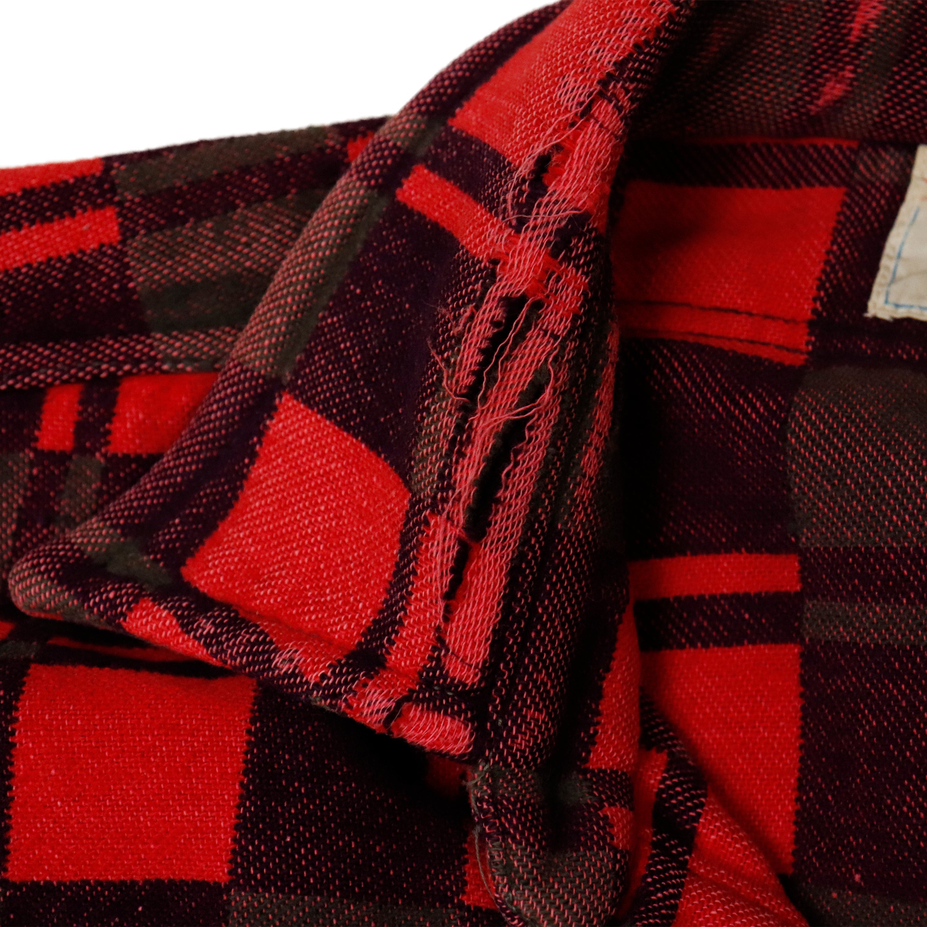 Vintage 60s Champion Cotton Red Plaid Flannel Shirt Size L